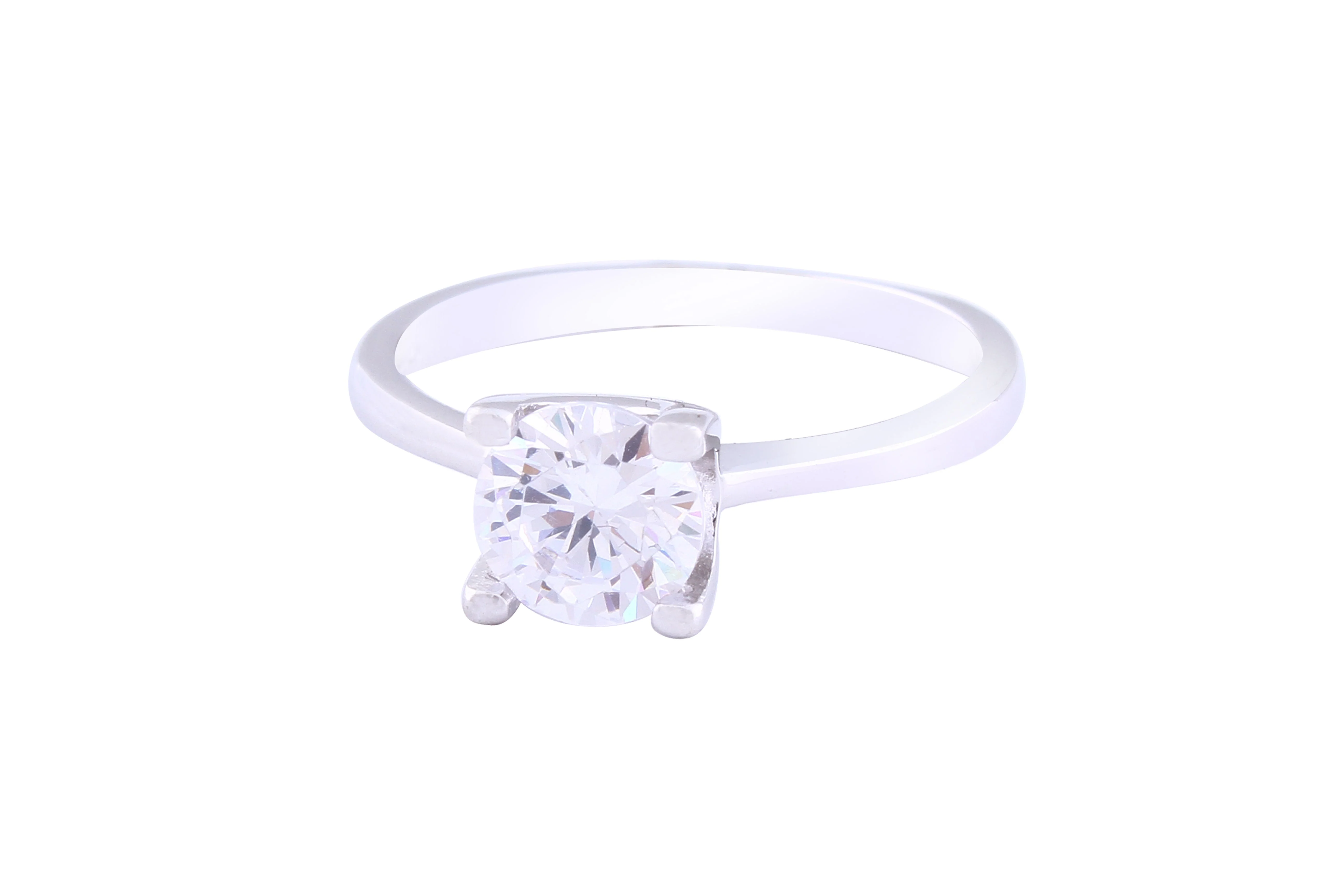 Asfour Crystal Drew Ring Inlaid With Round Zircon Stone In 925 Sterling Silver RM0036-8 - Image 2