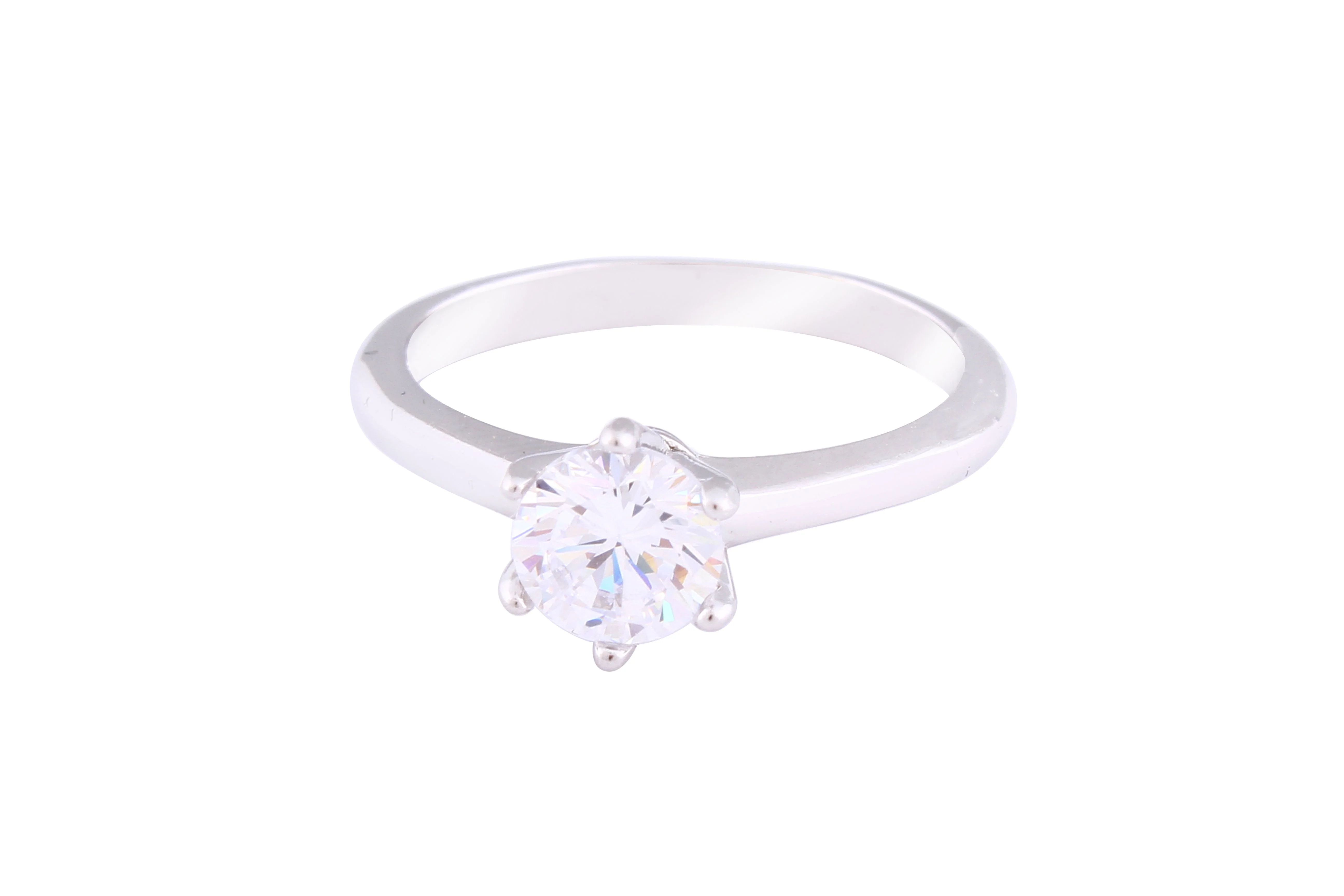 Asfour Crystal Drew Ring Inlaid With Round Zircon Stone In 925 Sterling Silver RM0038-7 - Image 2