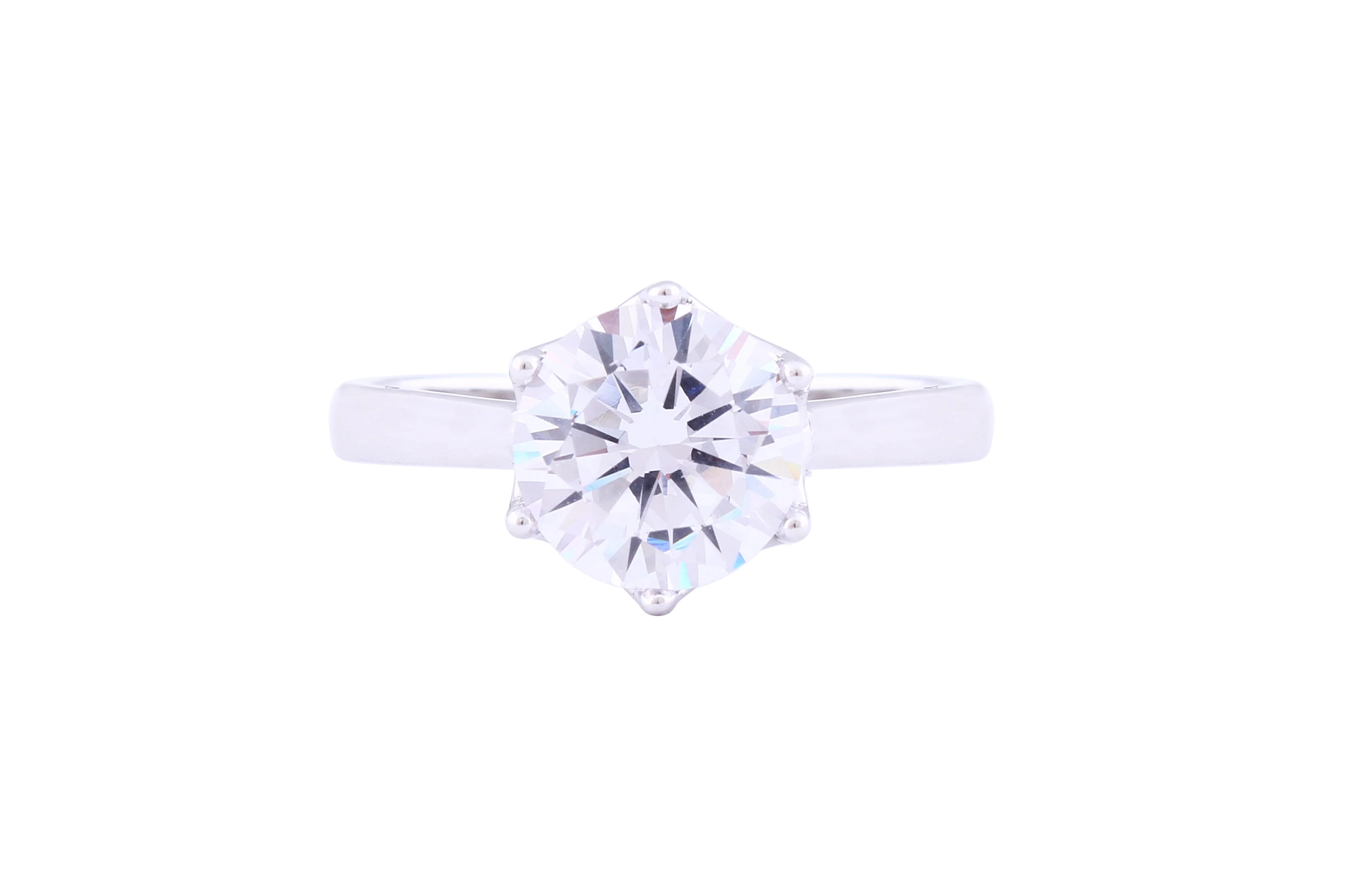 Asfour Crystal Drew Ring Inlaid With Round Zircon Stone In 925 Sterling Silver RM0041-7