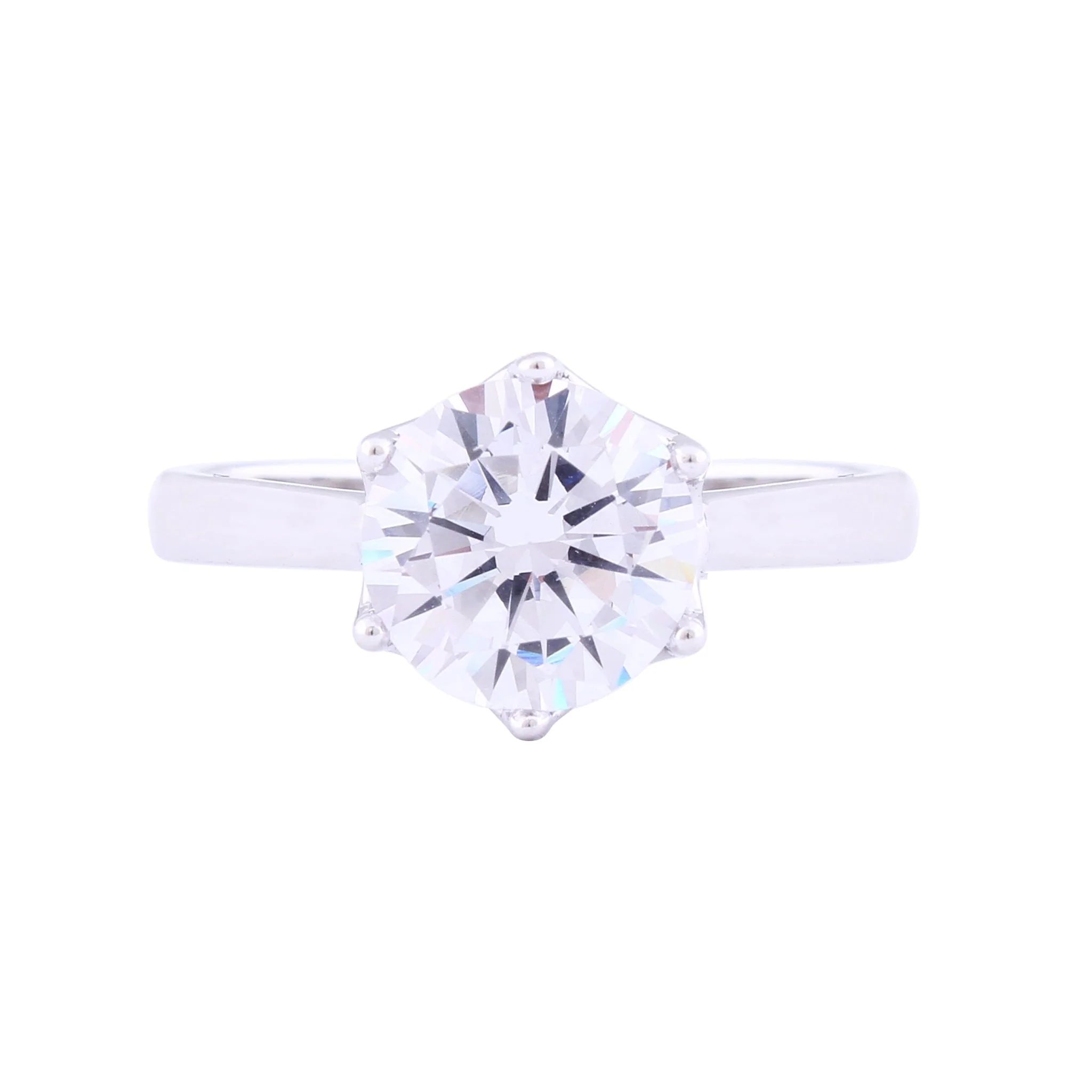 Asfour Crystal Drew Ring Inlaid With Round Zircon Stone In 925 Sterling Silver RM0041-8