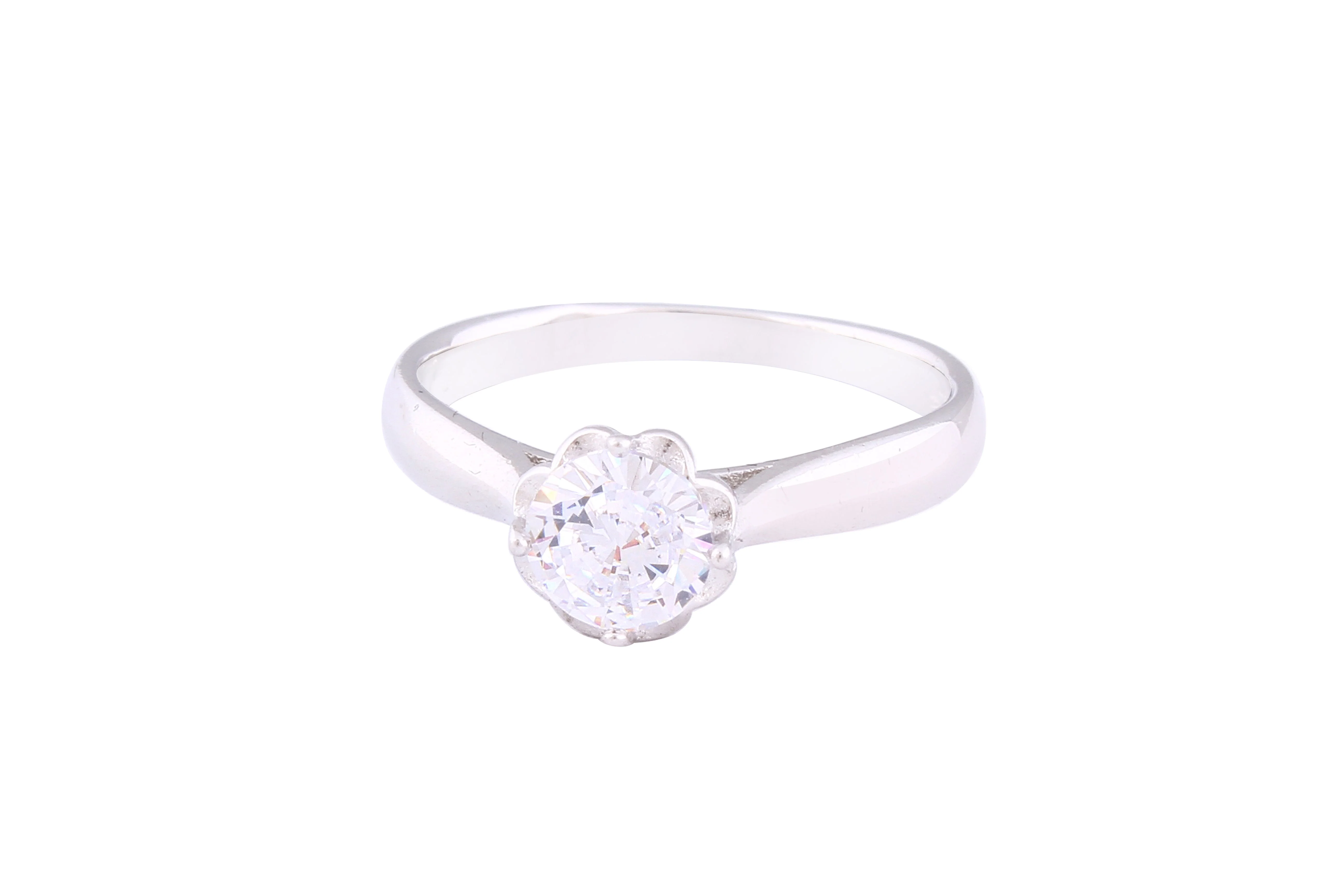 Asfour Crystal Drew Ring Inlaid With Round Zircon Stone In 925 Sterling Silver RM0046-7 - Image 2