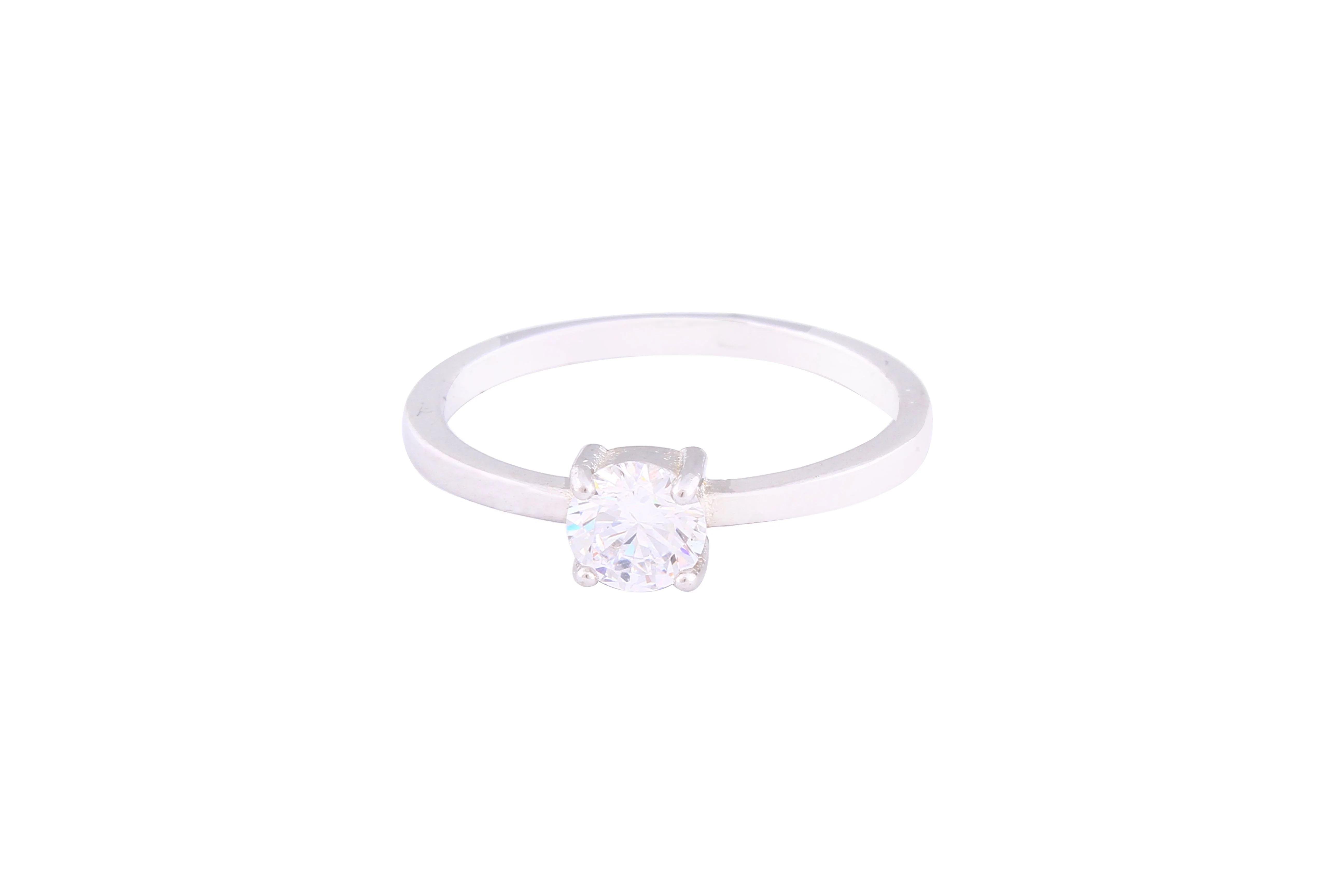 Asfour Crystal Drew Ring Inlaid With Round Zircon Stone In 925 Sterling Silver RM0050-9 - Image 2