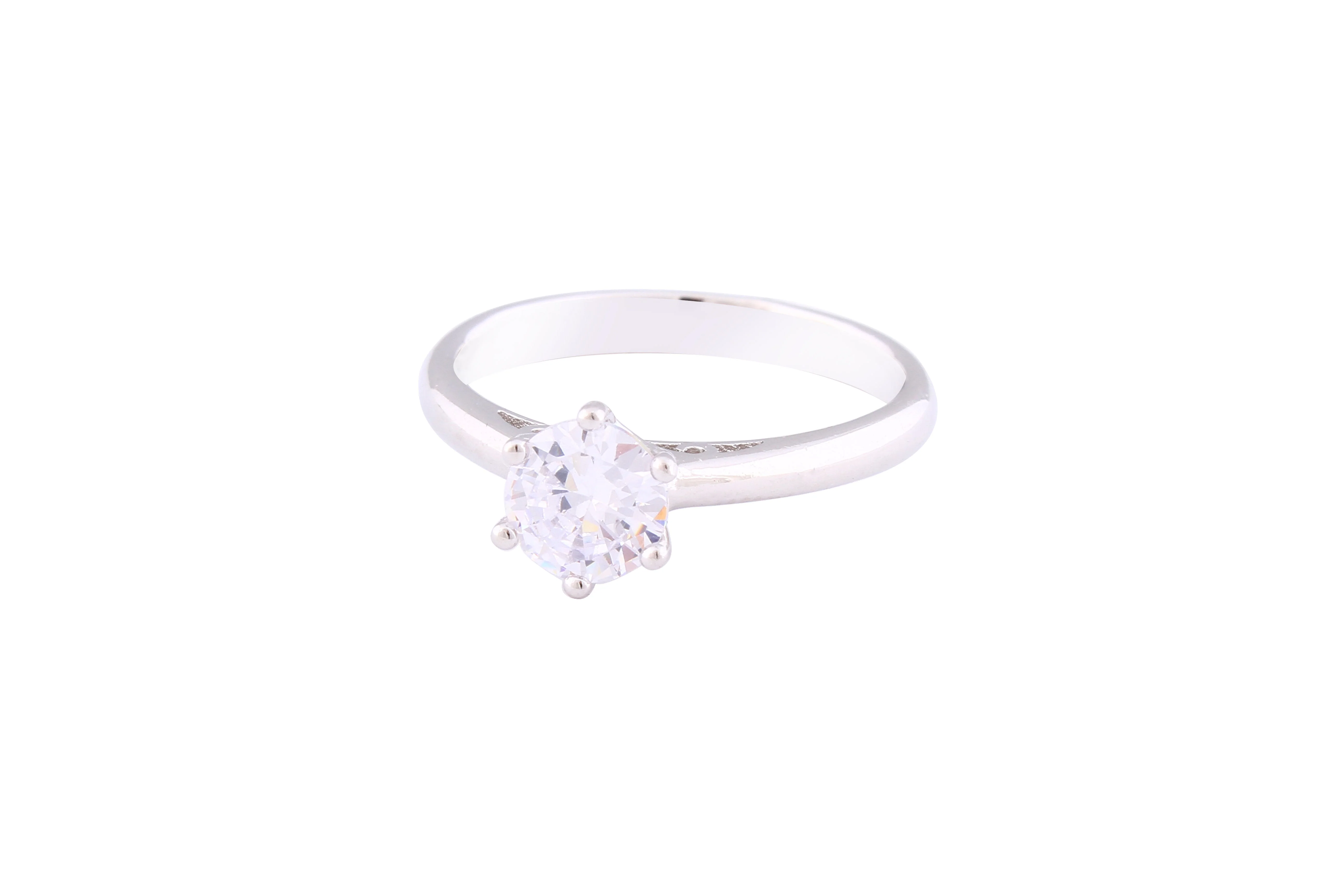 Asfour Crystal Drew Ring Inlaid With Round Zircon Stone In 925 Sterling Silver RM0052-8 - Image 2