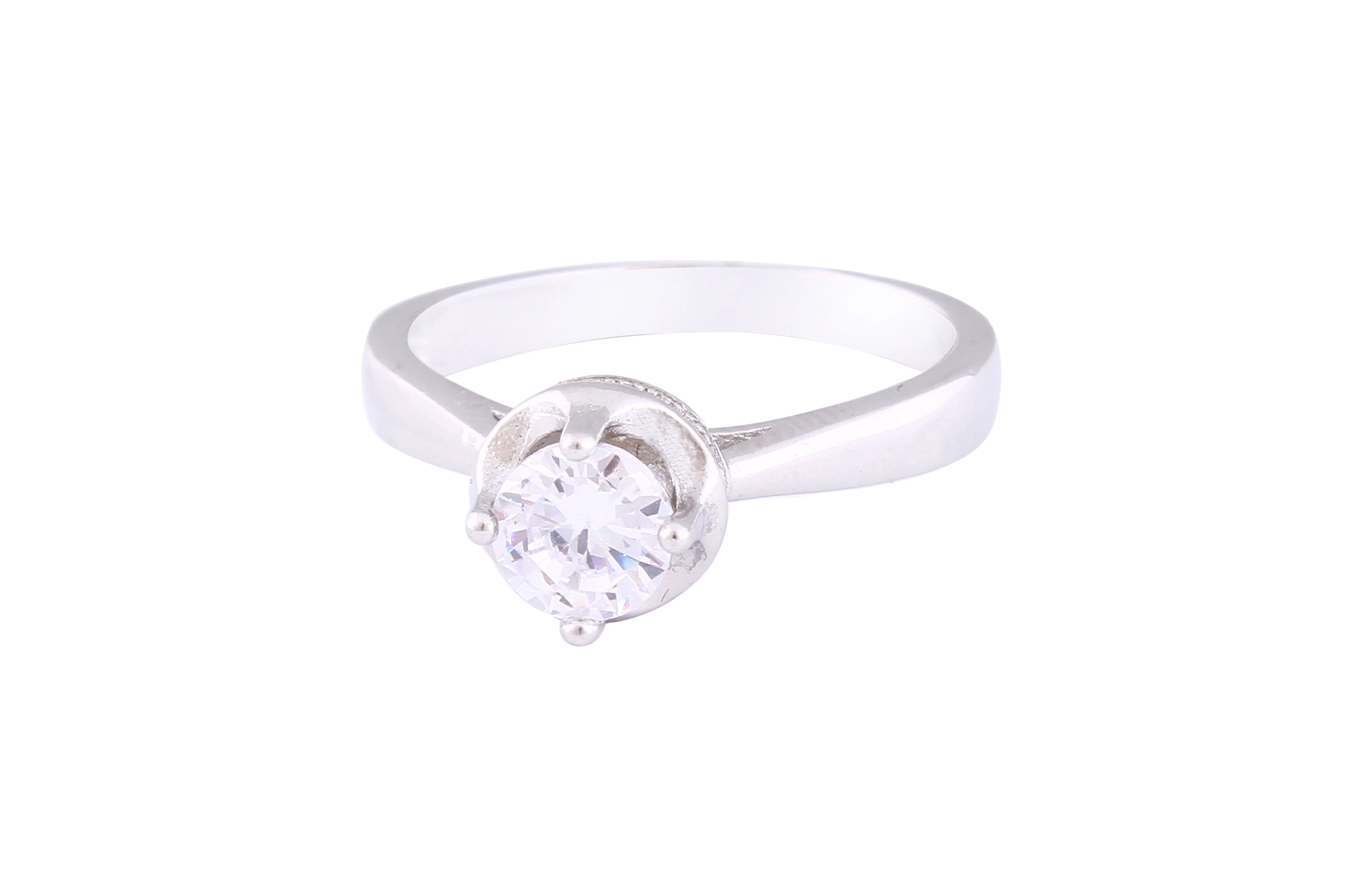 Asfour Crystal Drew Ring Inlaid With Round Zircon Stone In 925 Sterling Silver RM0060-7 - Image 2