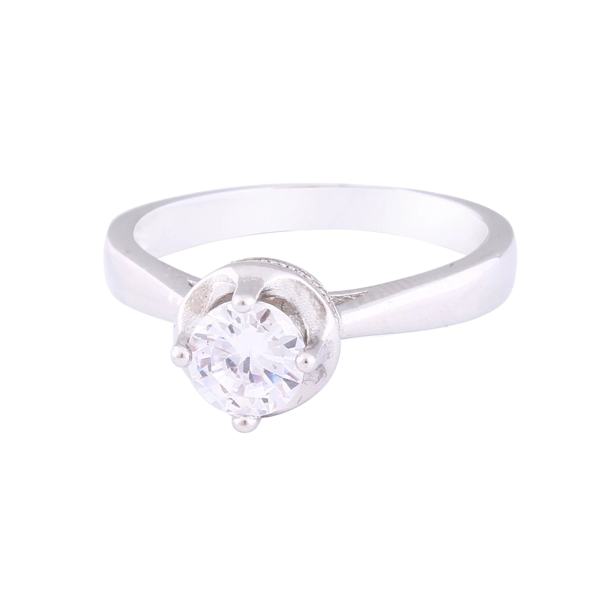 Asfour Crystal Drew Ring Inlaid With Round Zircon Stone In 925 Sterling Silver RM0060-8 - Image 2