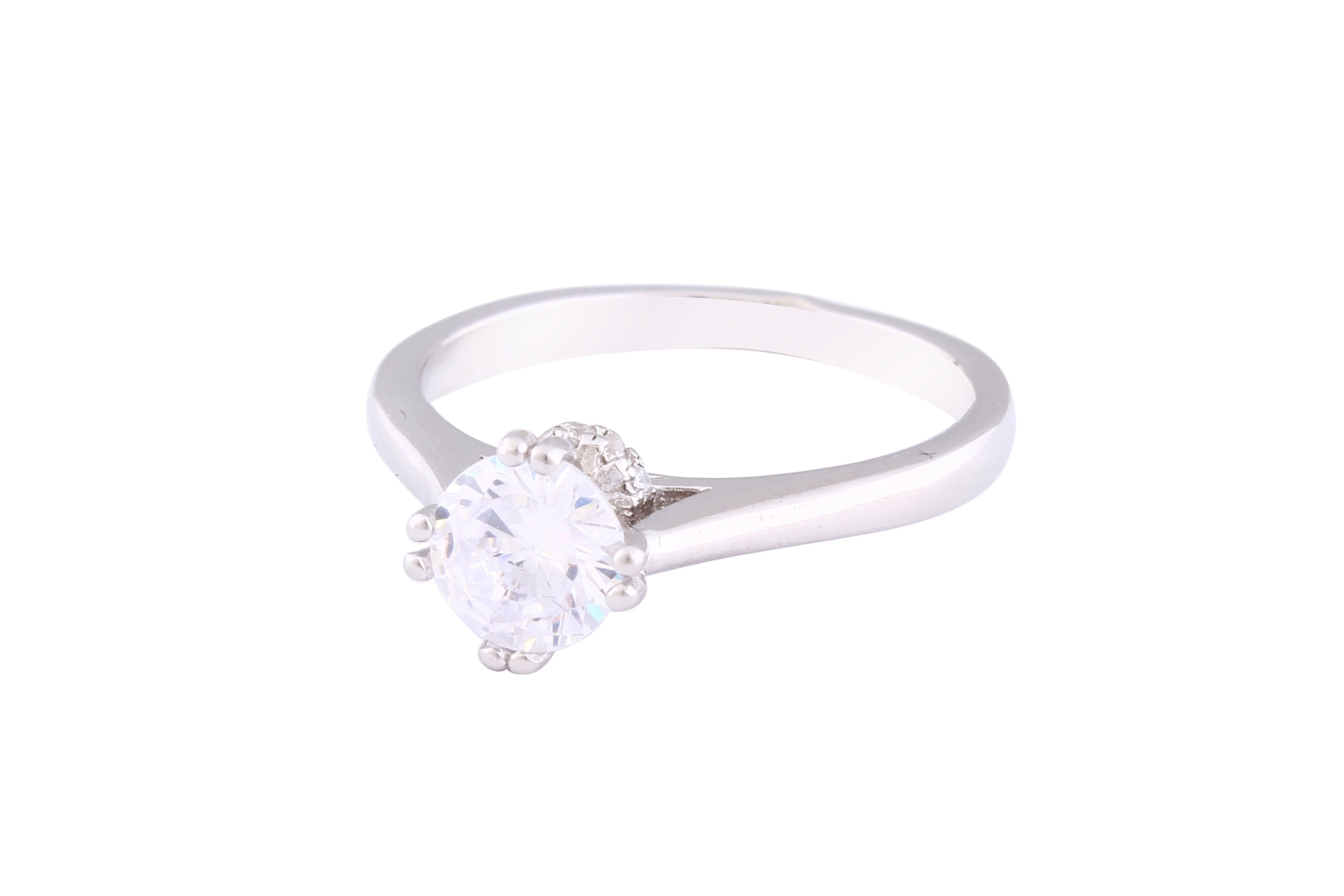 Asfour Crystal Drew Ring Inlaid With Round Zircon Stone In 925 Sterling Silver RM0062-7 - Image 2