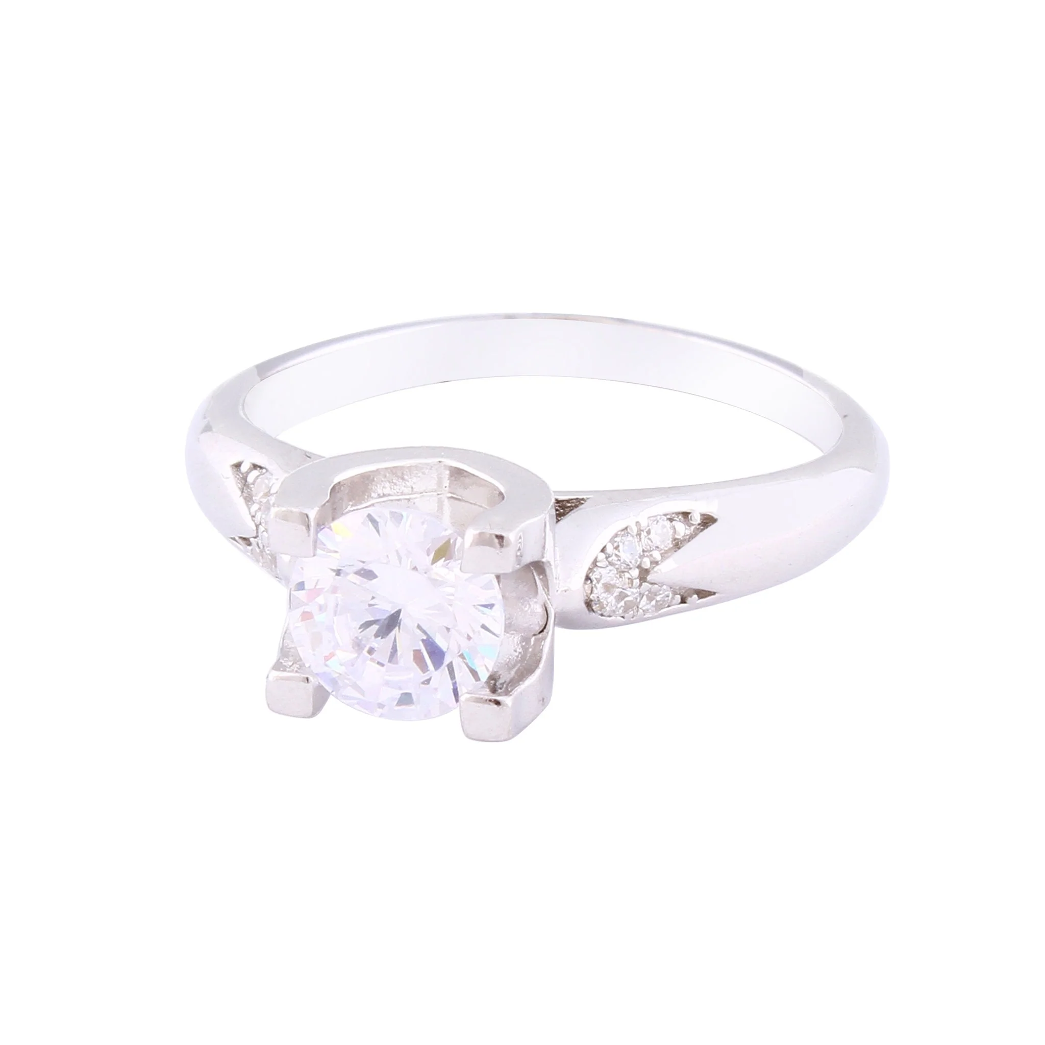 Asfour Crystal Drew Ring Inlaid With Round Zircon Stone In 925 Sterling Silver RM0071-7 - Image 2