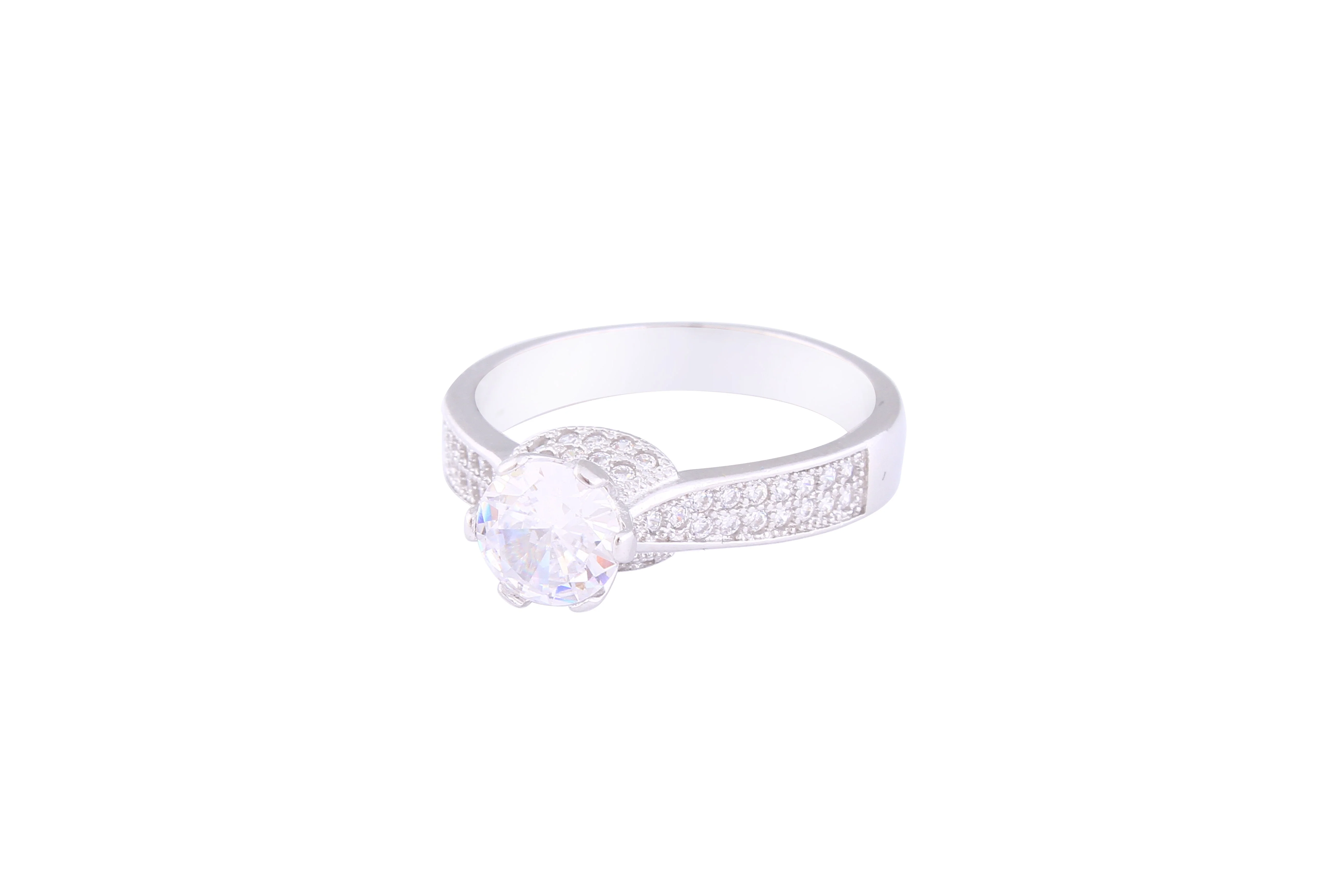 Asfour Crystal Drew Ring Inlaid With Round Zircon Stones In 925 Sterling Silver RM0064-9 - Image 2
