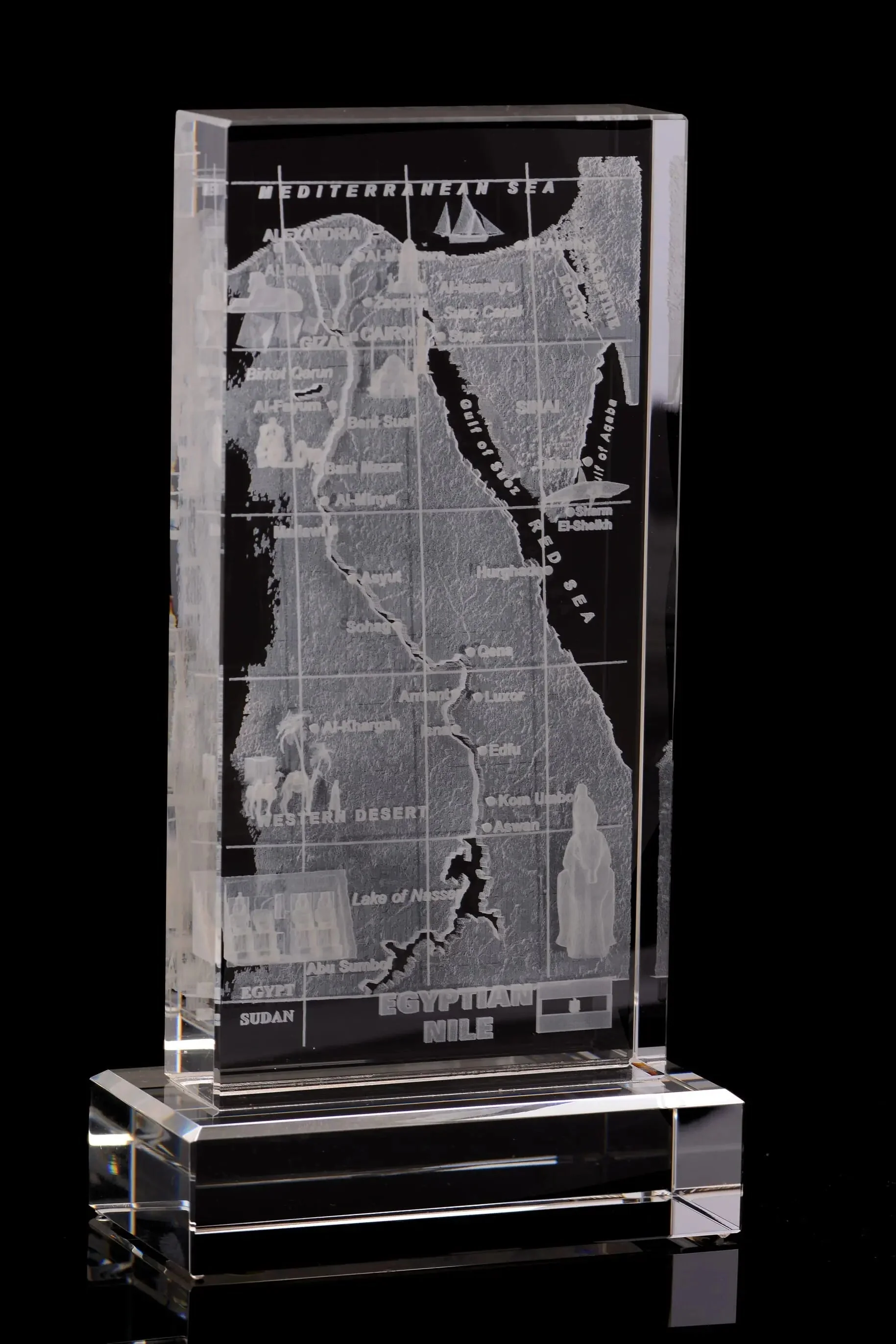 Asfour Crystal Cube 1135 /200/128 (3d) Egypt Map