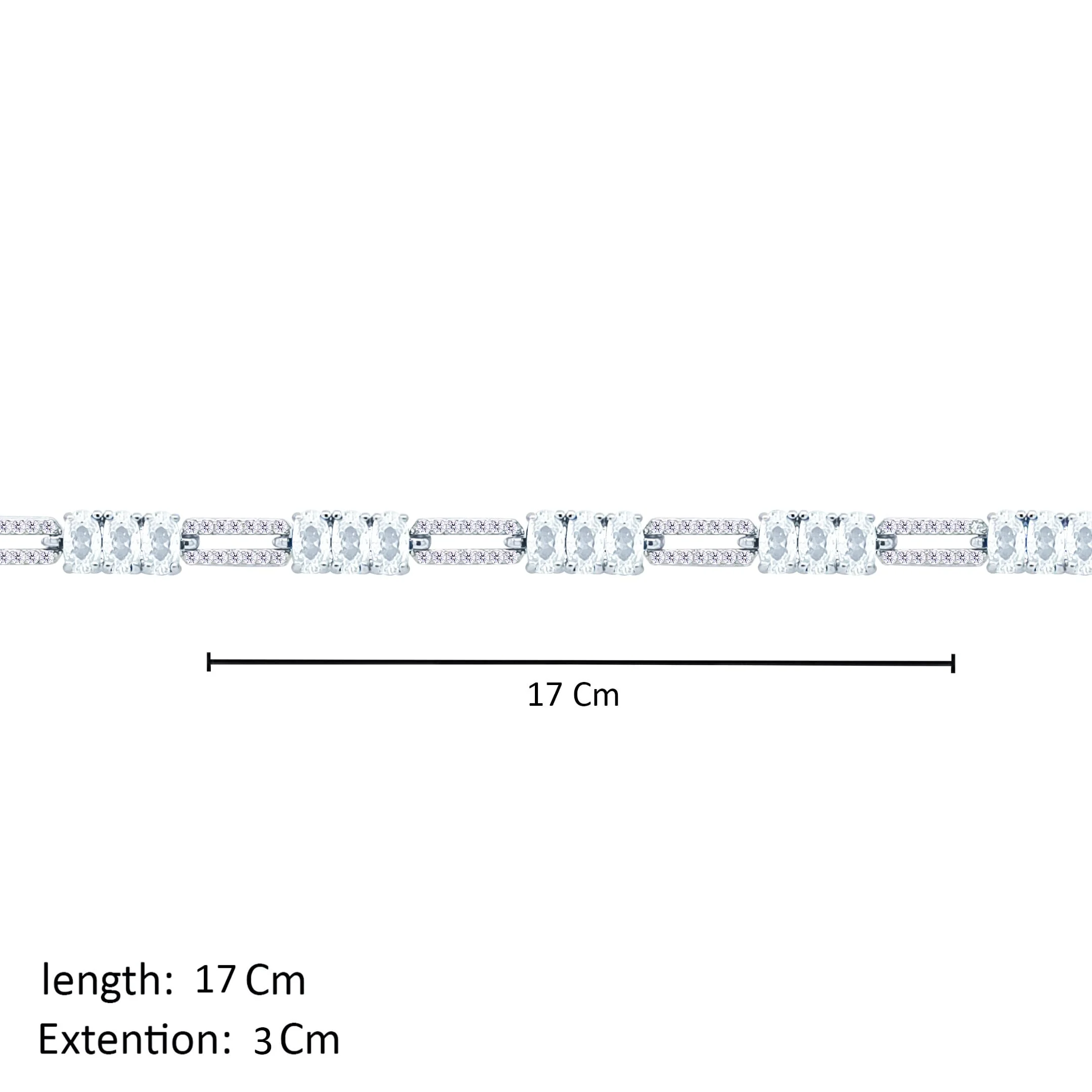 Asfour Crystal Fashion Bracelet With Oval Zircon In 925 Sterling Silver-BD0165 - Image 2