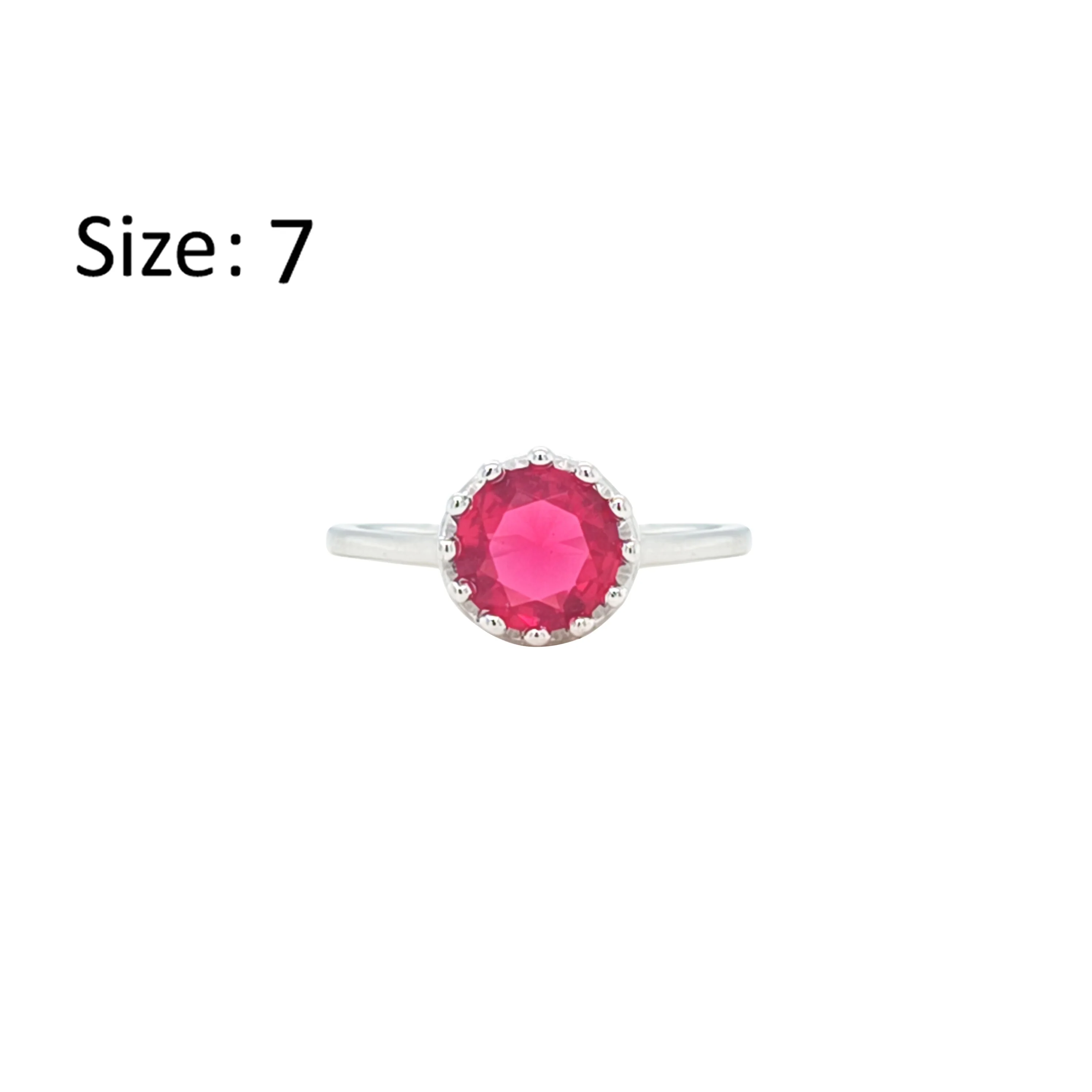 Asfour Crystal Fashion Ring With Dark Rose Round Zircon In 925 Sterling Silver-RM0142-O5-7