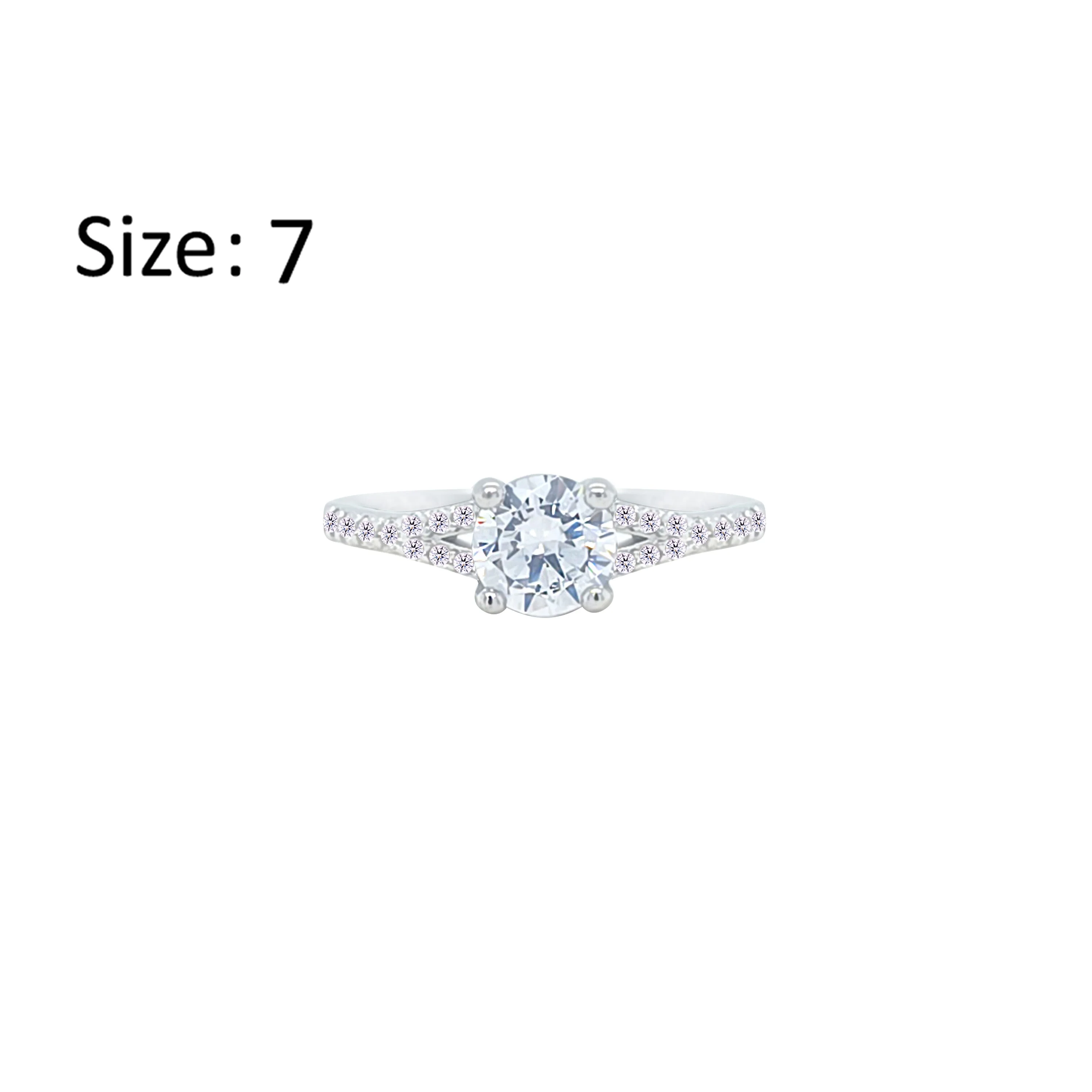 Asfour Crystal Fashion Ring With Round Design Inlaid With Zircon In 925 Sterling Silver-RM0143-7