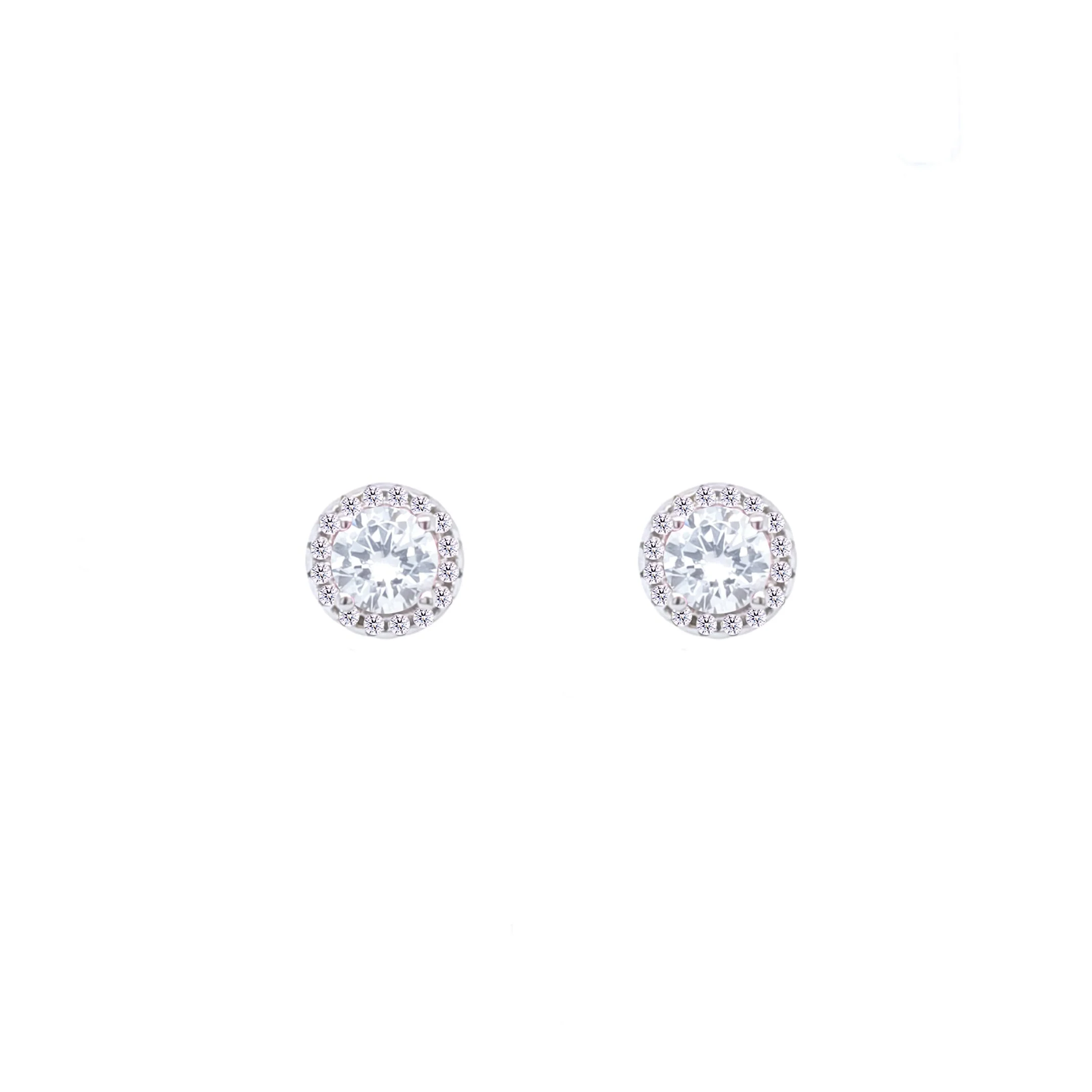 Asfour Crystal Jewelry Set Of Necklace & Earrings With Zircon Round Design In 925 Sterling Silver -SM0020 - Image 3