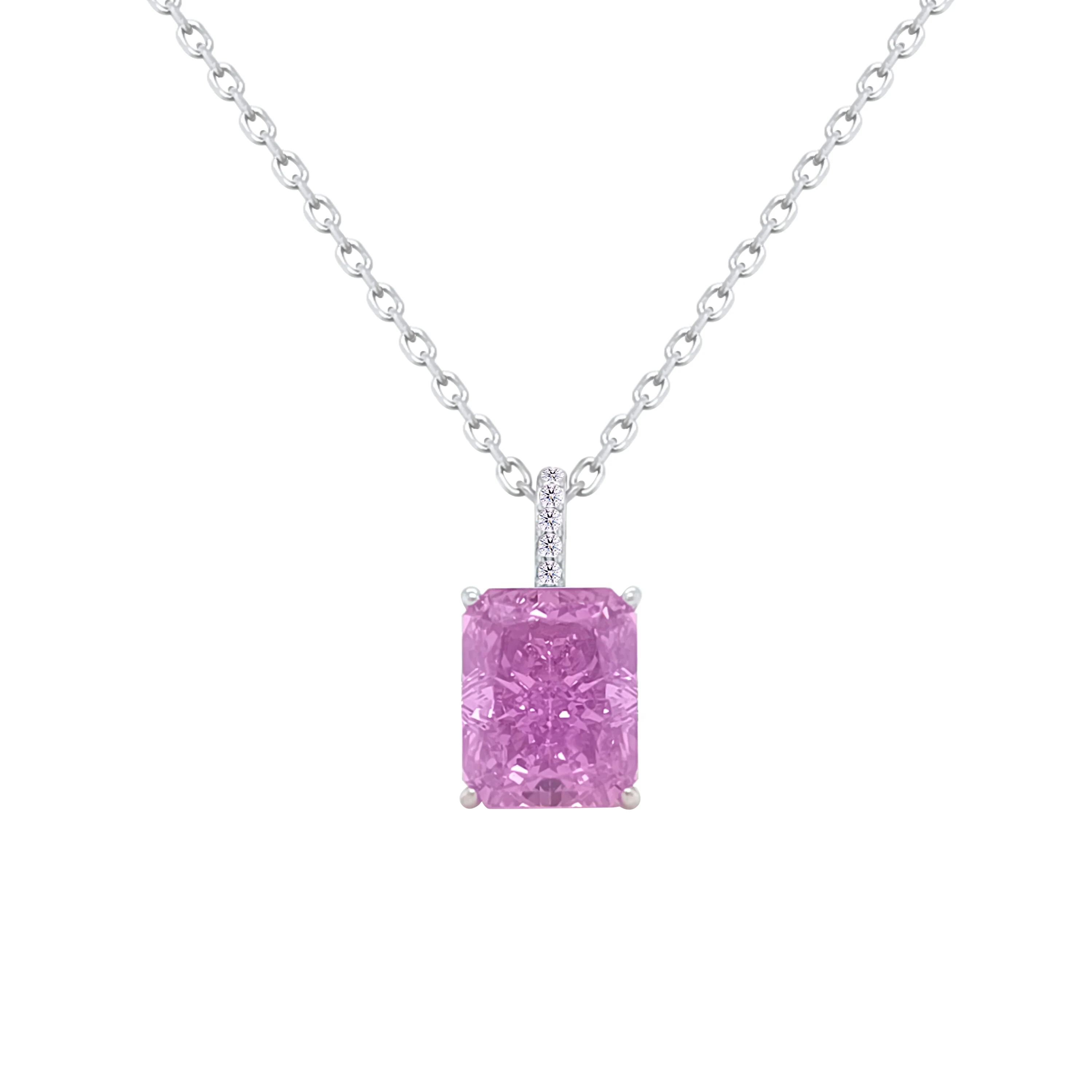 Asfour Crystal Jewelry Set With Amethyst Emerald Design In 925 Sterling Silver-SD0131-T-8 - Image 2