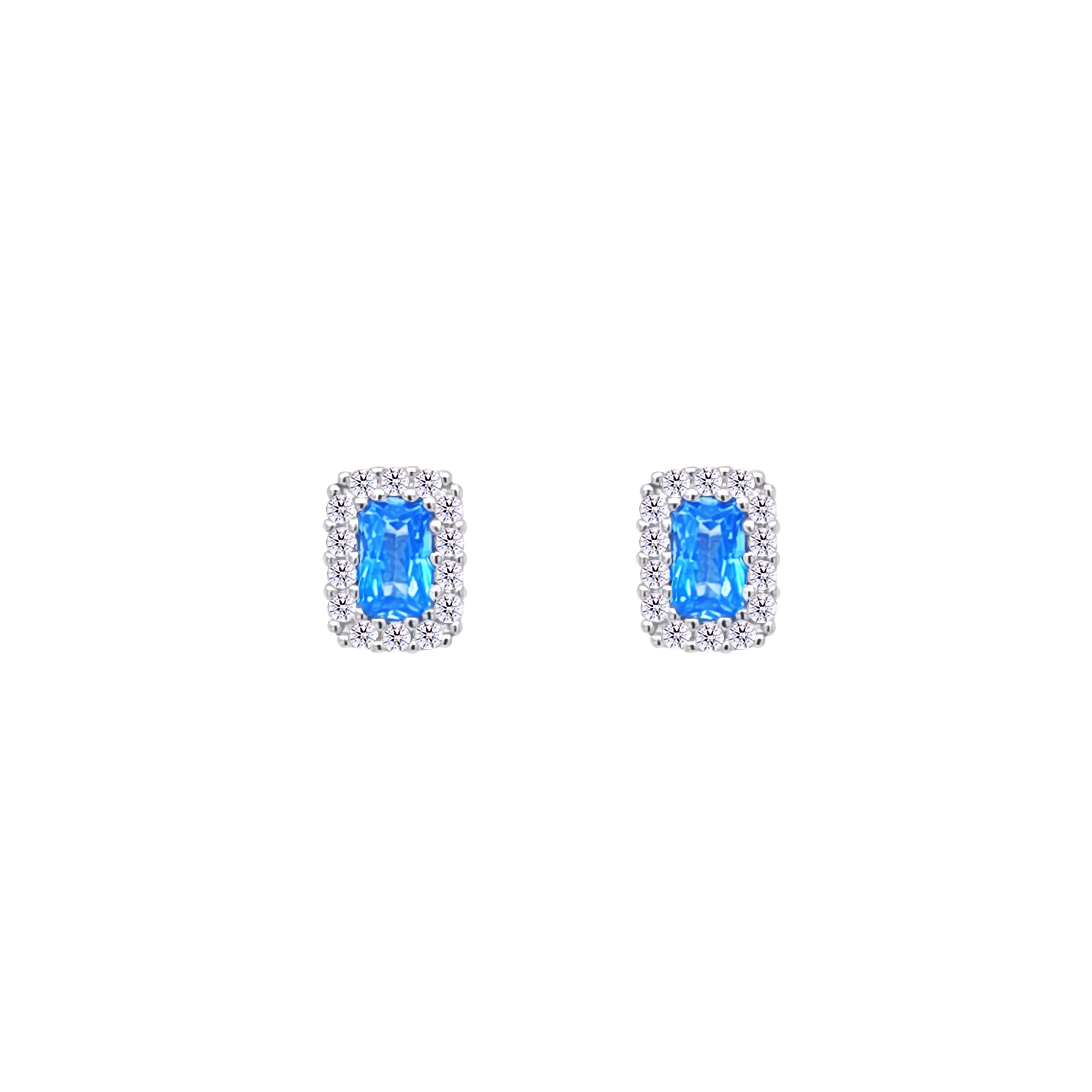 Asfour Crystal Jewelry Set With Aquamarine Emerald Design Inlaid With Zircon In 925 Sterling Silver-SM0049-M - Image 3