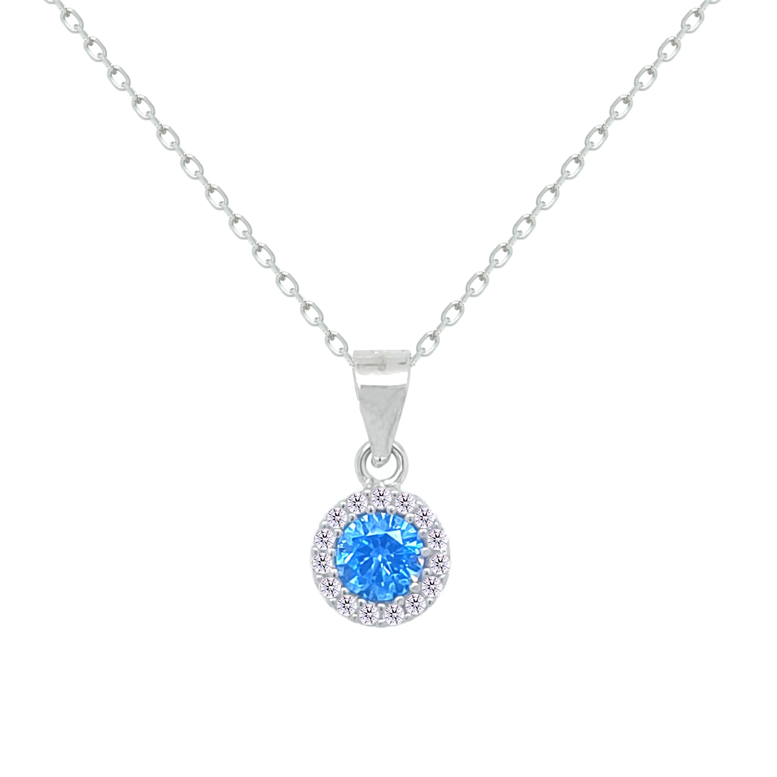 Asfour Crystal Jewelry Set With Aquamarine Emerald Design Inlaid With Zircon In 925 Sterling Silver-SM0050-M - Image 2