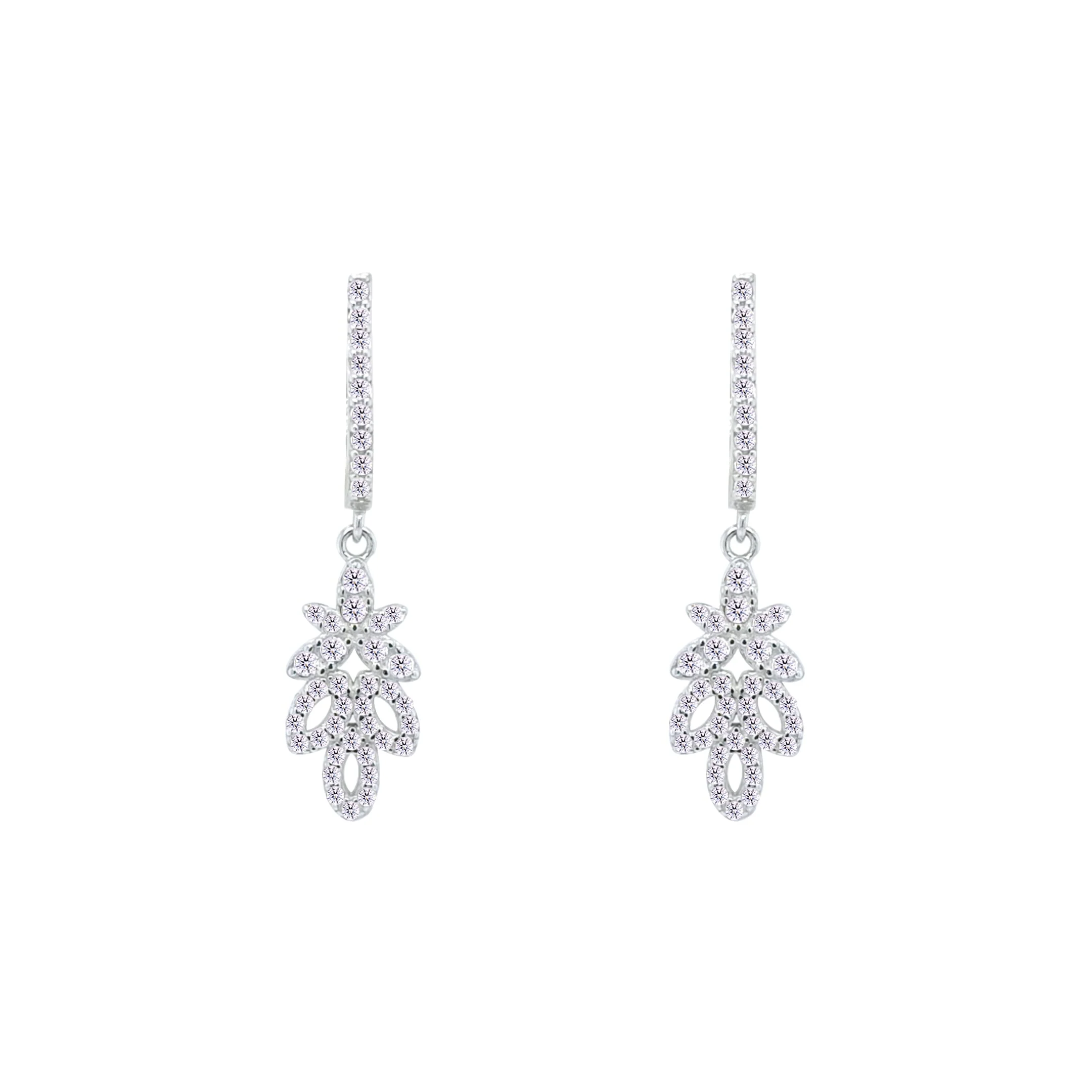 Asfour Crystal Jewelry Set With Art Deco Design In 925 Sterling Silver -SM0023-7 - Image 4