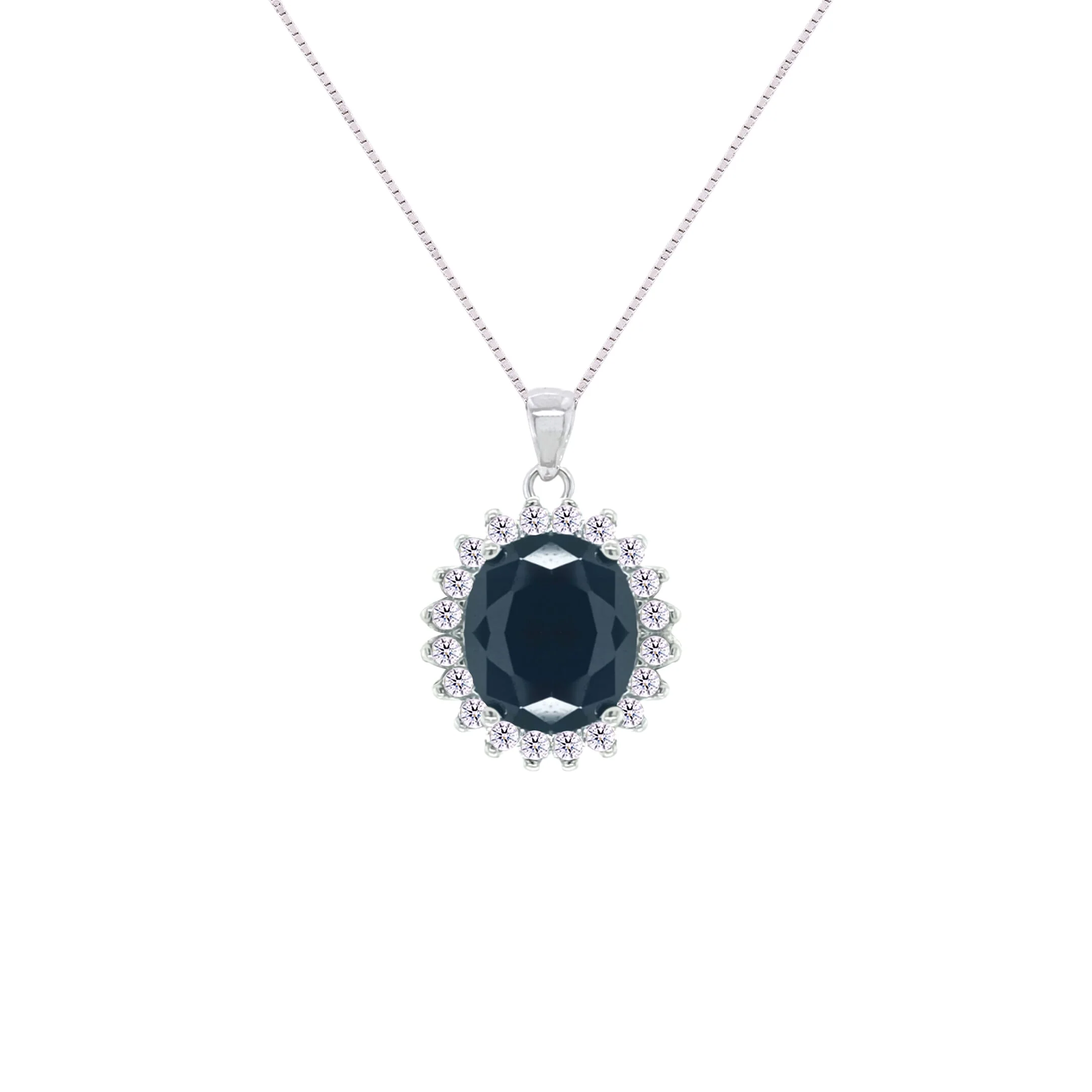 Asfour Crystal Jewelry Set With Black Round Design In 925 Sterling Silver-SD0071-P-7 - Image 2