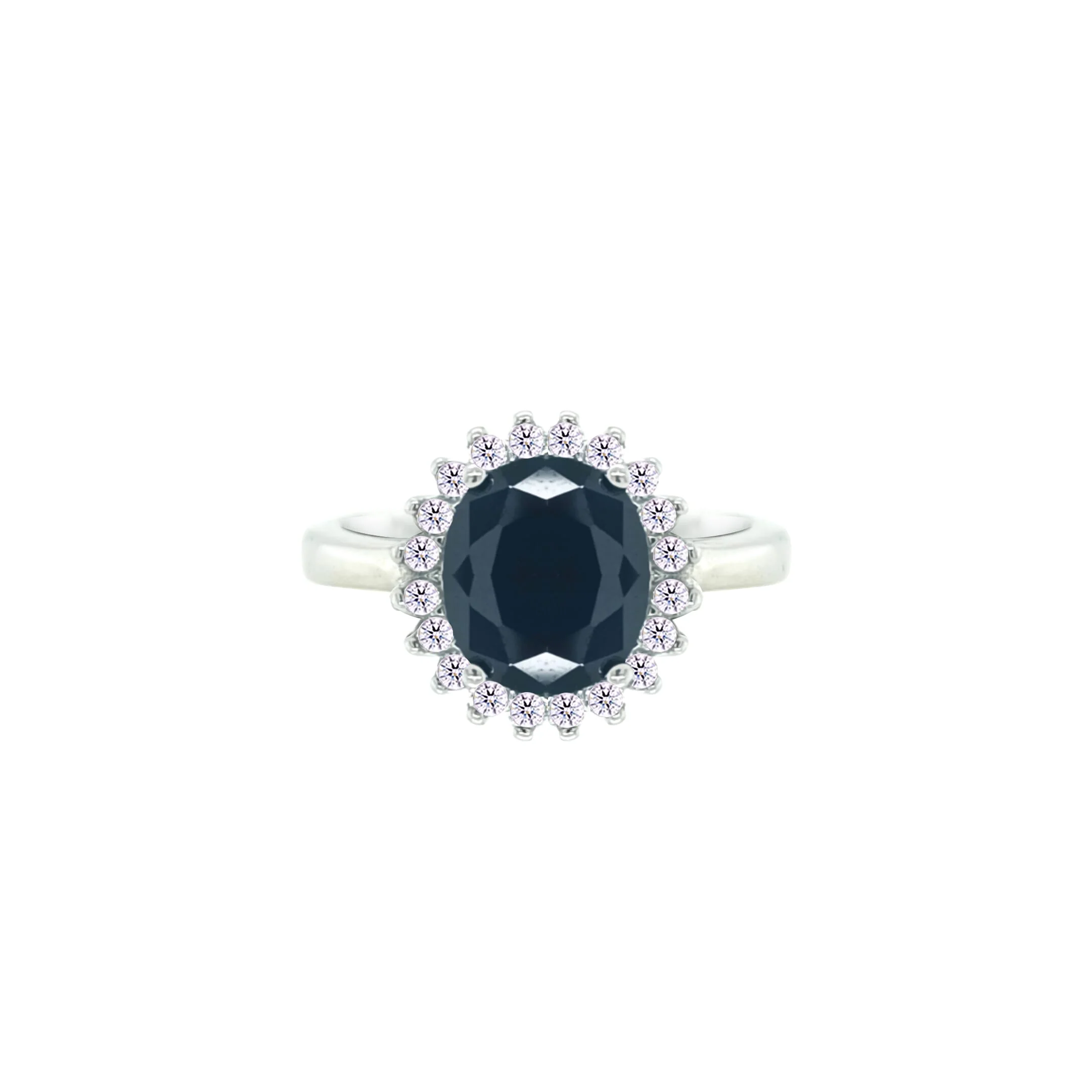 Asfour Crystal Jewelry Set With Black Round Design In 925 Sterling Silver-SD0071-P-7 - Image 4
