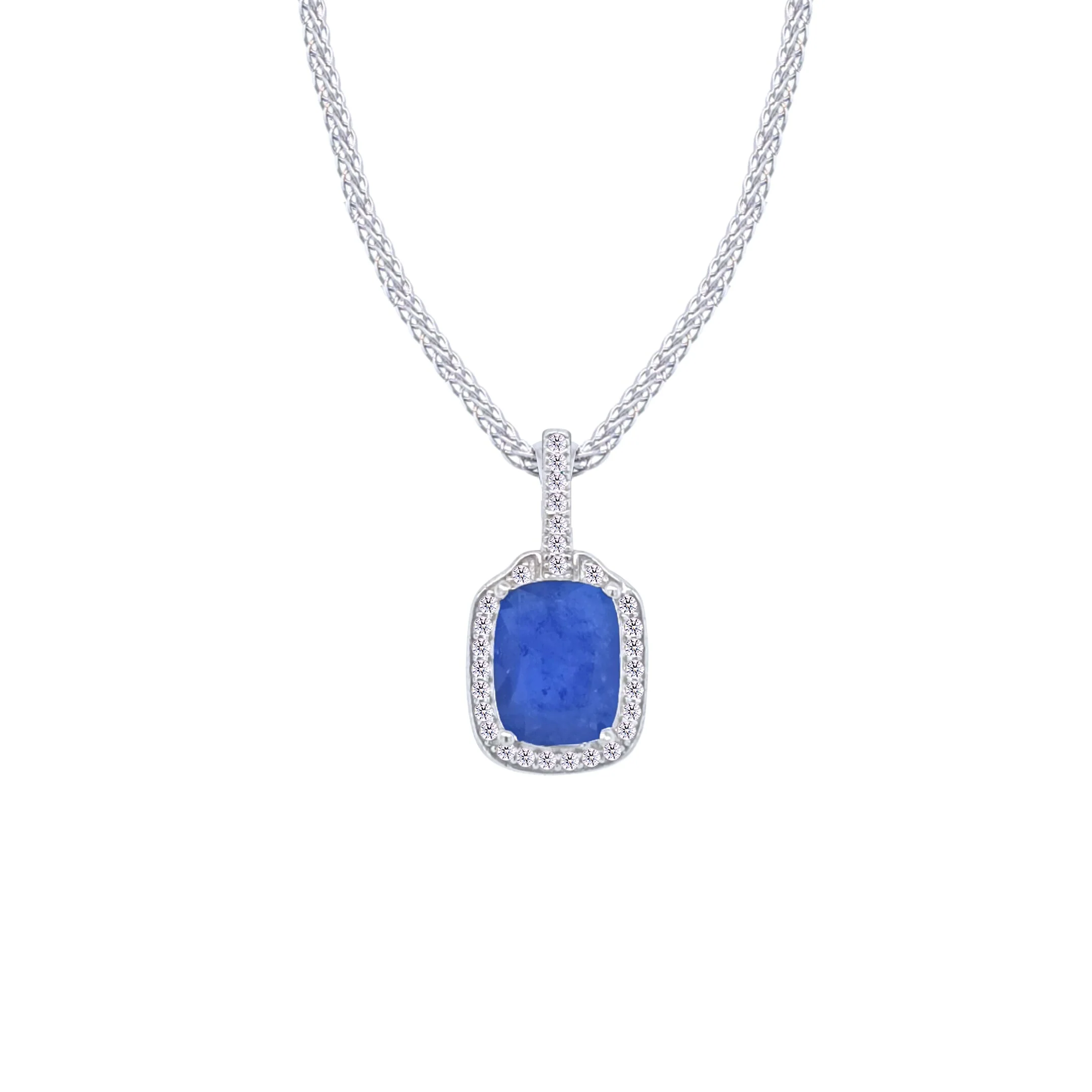 Asfour Crystal Jewelry Set With Blue Emerald Design In 925 Sterling Silver-SD0076-B-9 - Image 2