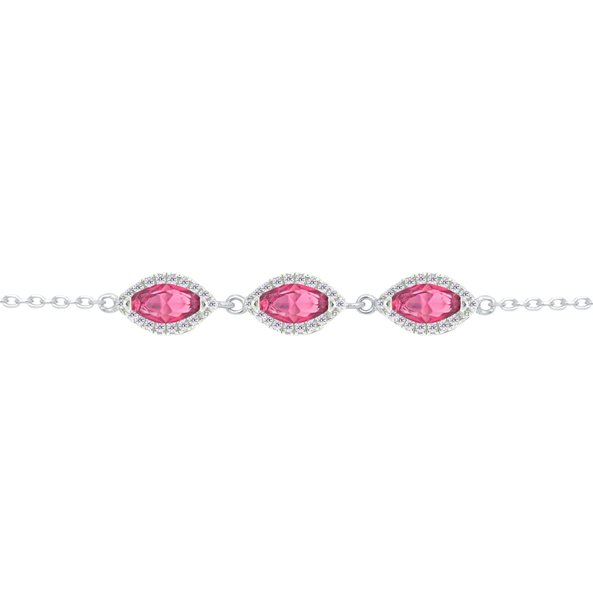 Asfour Crystal Jewelry Set With Dark Rose Marquise Cut Design In 925 Sterling Silver-SD0095-O5-8 - Image 4