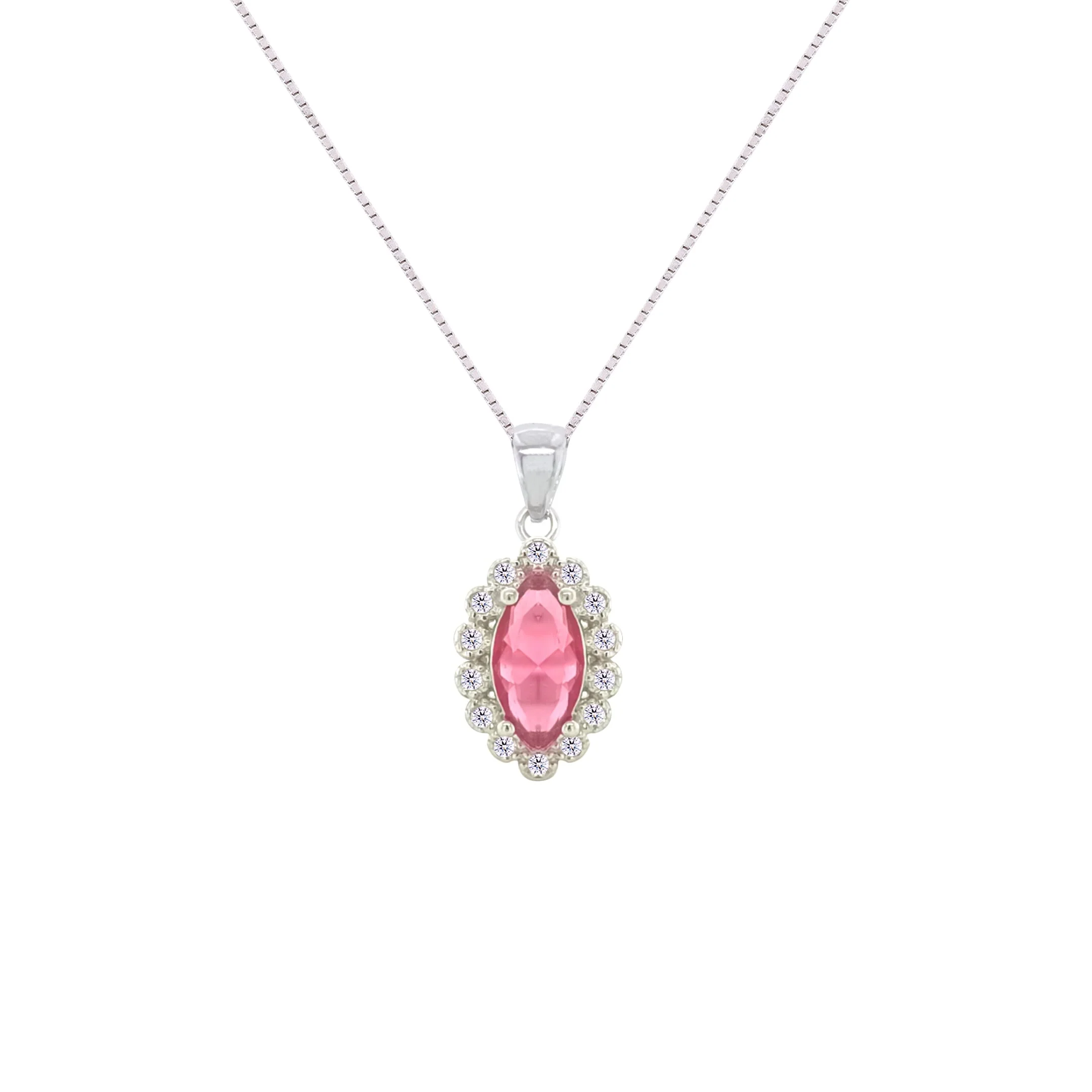 Asfour Crystal Jewelry Set With Dark Rose Marquise Design In 925 Sterling Silver-SD0063-O5-8 - Image 2