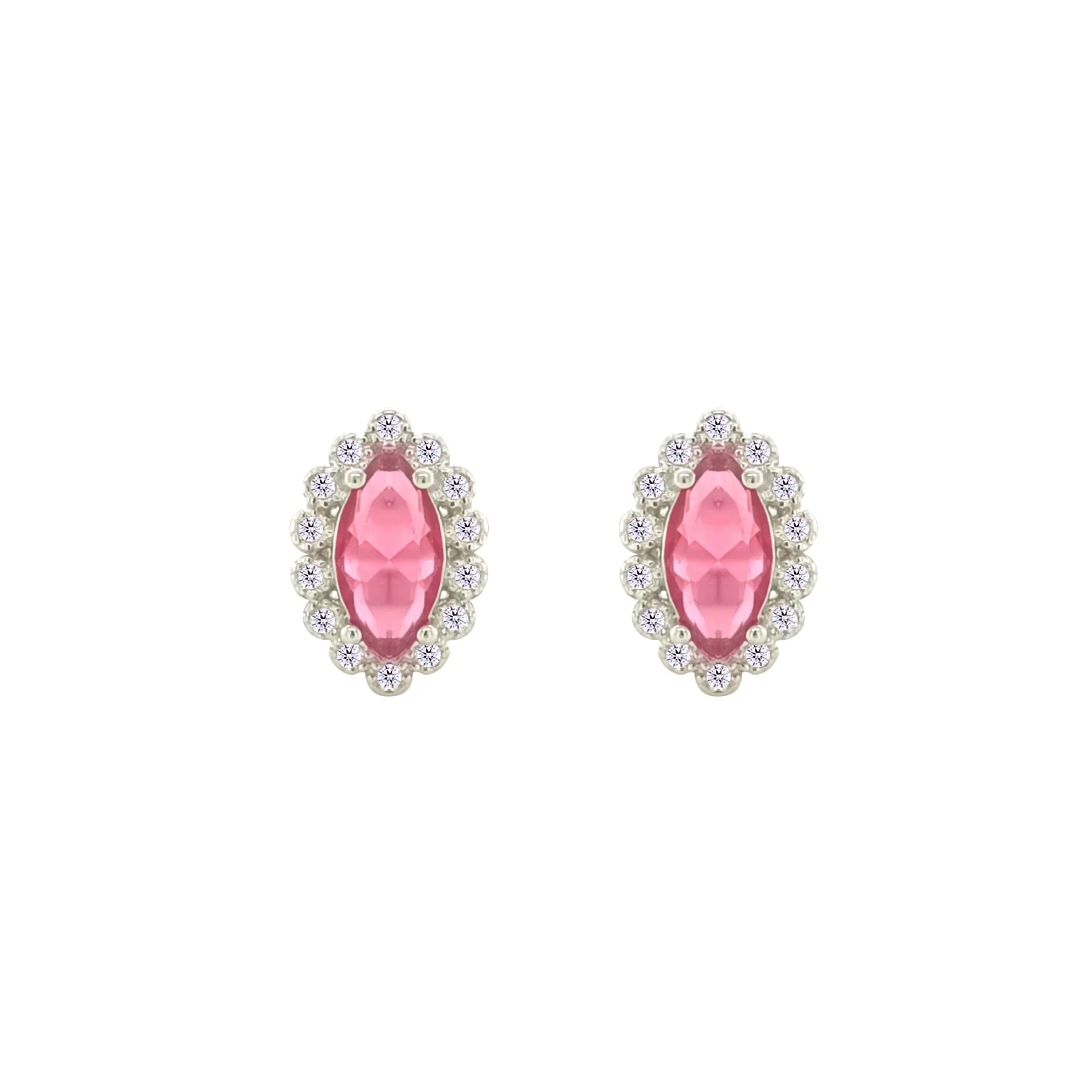 Asfour Crystal Jewelry Set With Dark Rose Marquise Design In 925 Sterling Silver-SD0063-O5-8 - Image 3