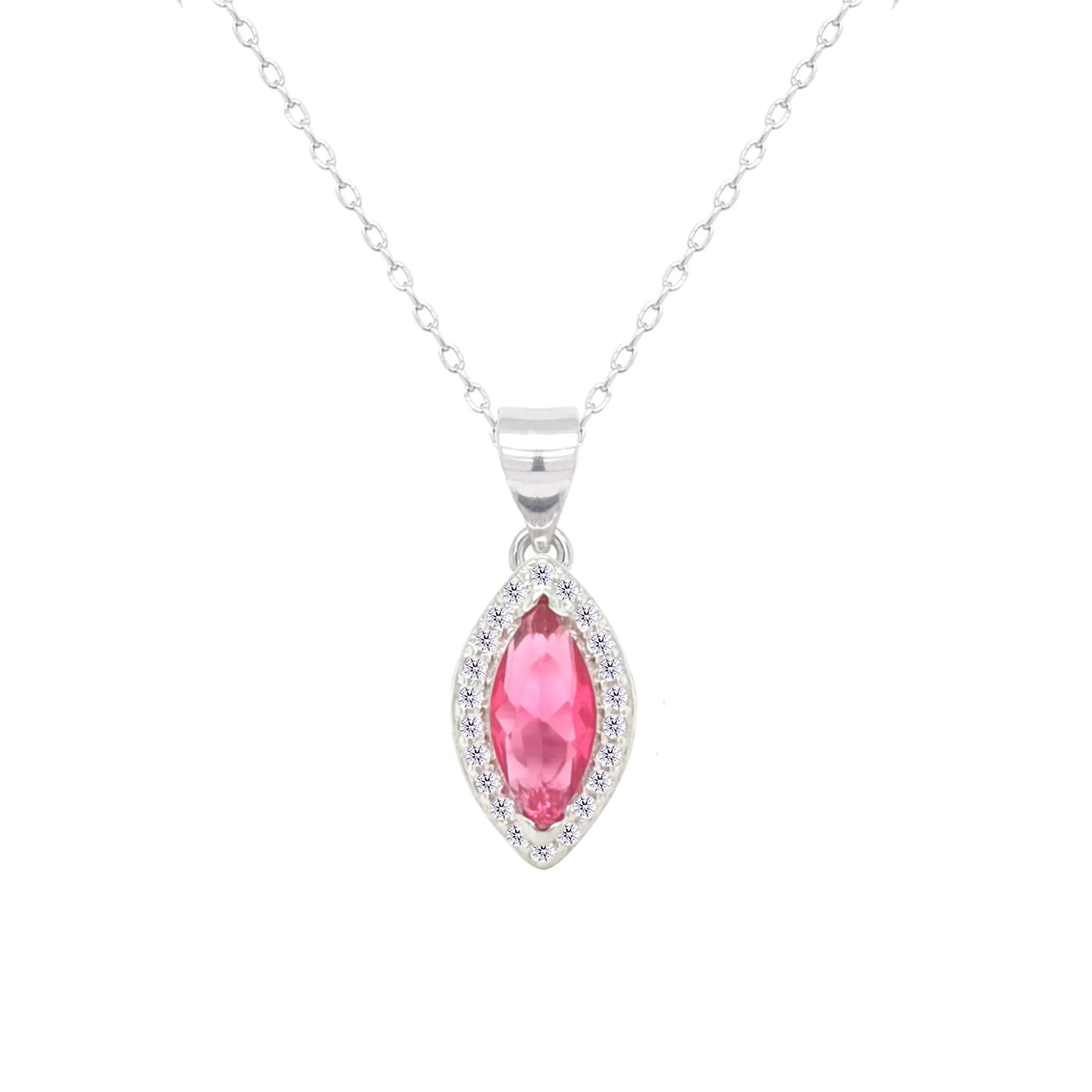 Asfour Crystal Jewelry Set With Dark Rose Marquise Design In 925 Sterling Silver-SD0119-O5-9 - Image 2