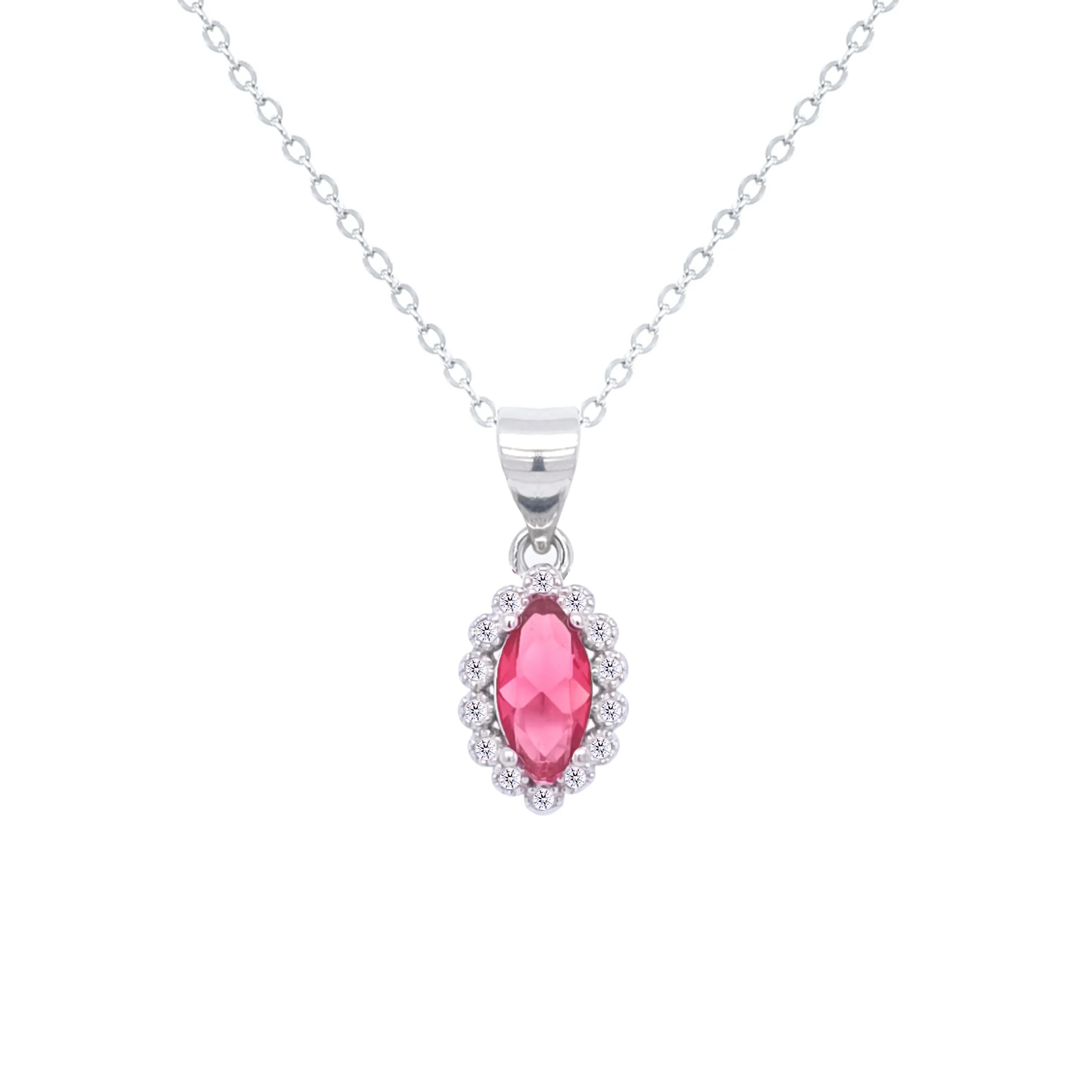 Asfour Crystal Jewelry Set With Dark Rose Marquise Design In 925 Sterling Silver-SD0120-O5-9 - Image 2