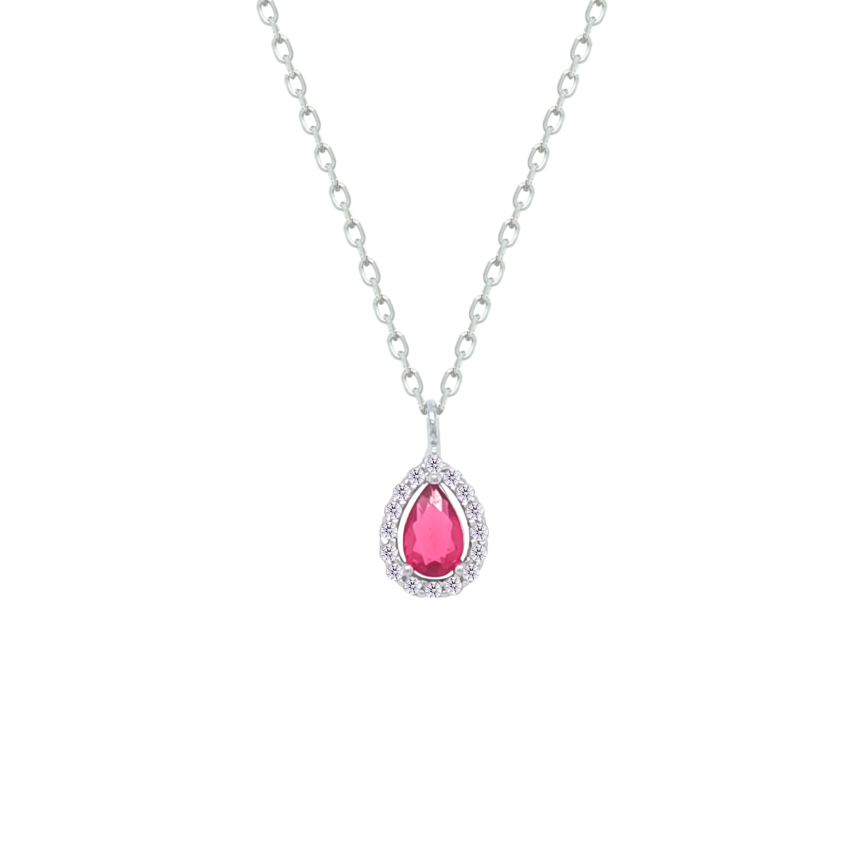 Asfour Crystal jewelry Set With Dark Rose Pear Design Inlaid With Zircon In 925 Sterling Silver-SM0039-O5 - Image 2