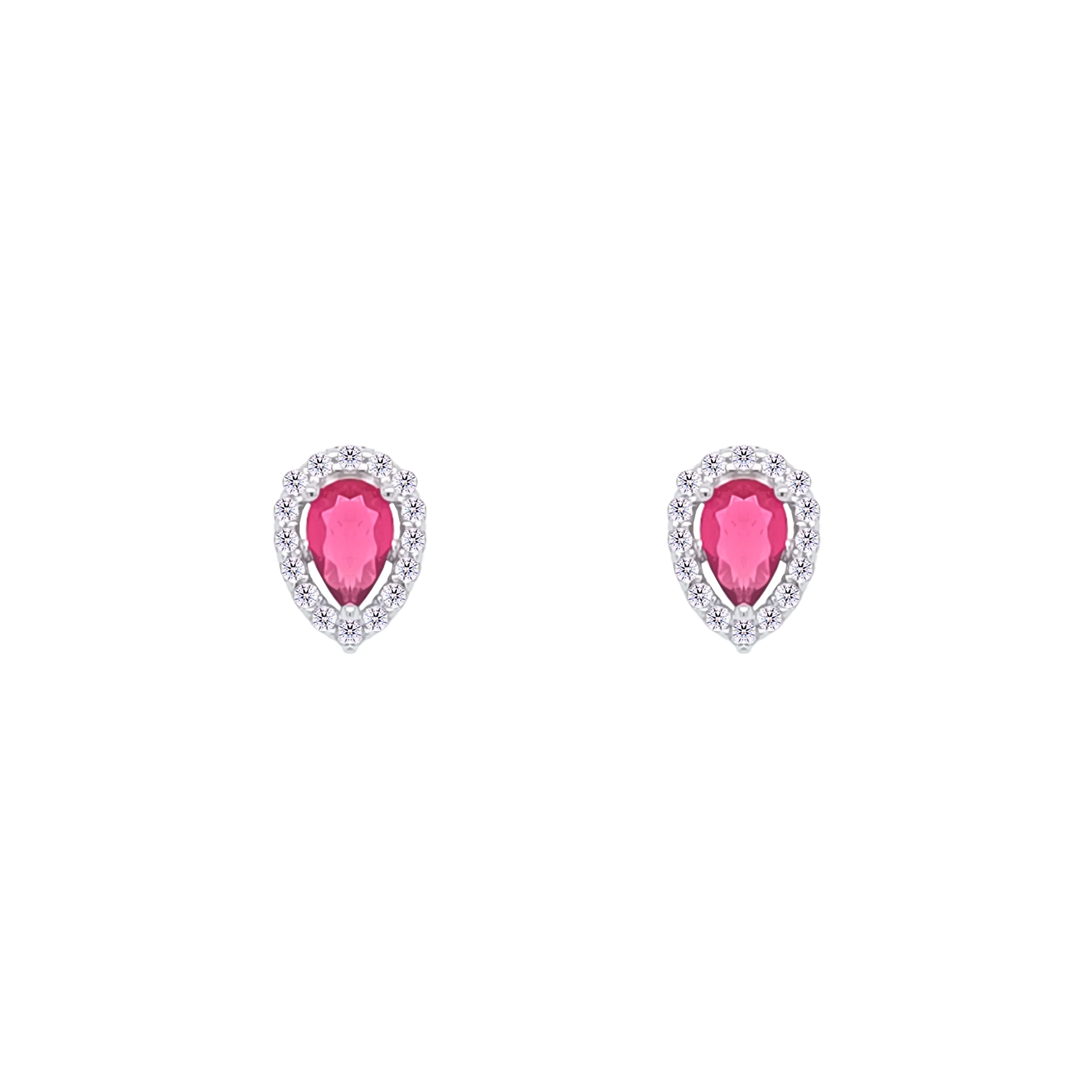 Asfour Crystal jewelry Set With Dark Rose Pear Design Inlaid With Zircon In 925 Sterling Silver-SM0039-O5 - Image 3
