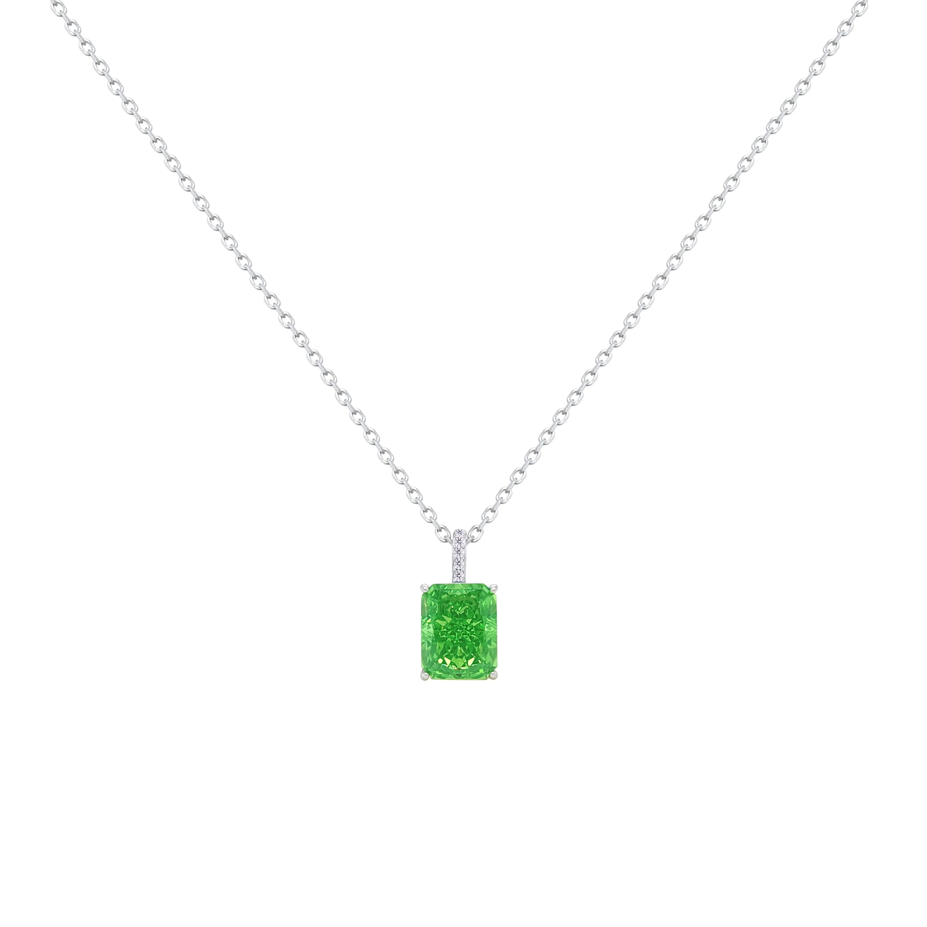 Asfour Crystal Jewelry Set With Emerald Zirocn Stones In 925 Sterling Silver-SD0131-G-7 - Image 6
