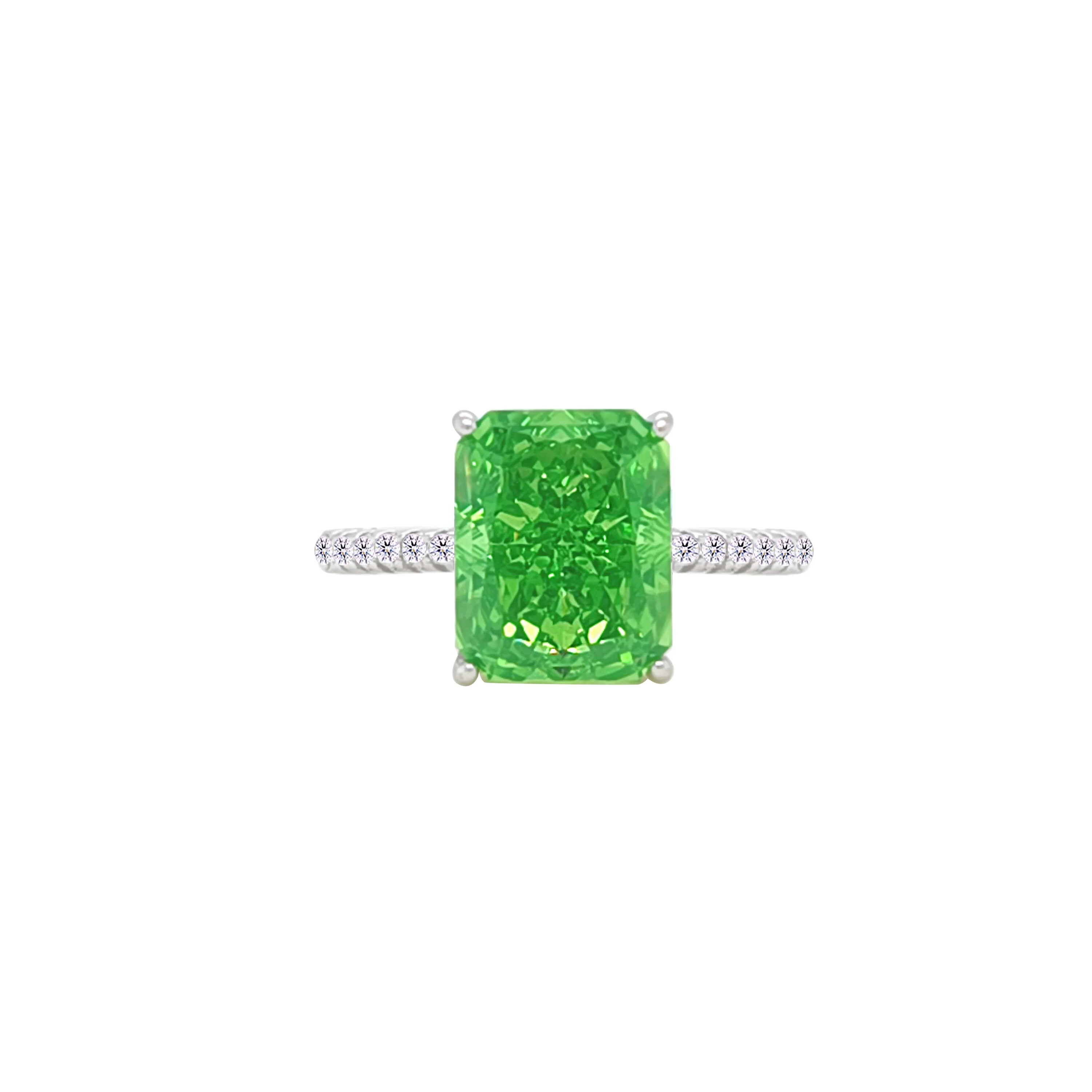 Asfour Crystal Jewelry Set With Emerald Zirocn Stones In 925 Sterling Silver-SD0131-G-8 - Image 4