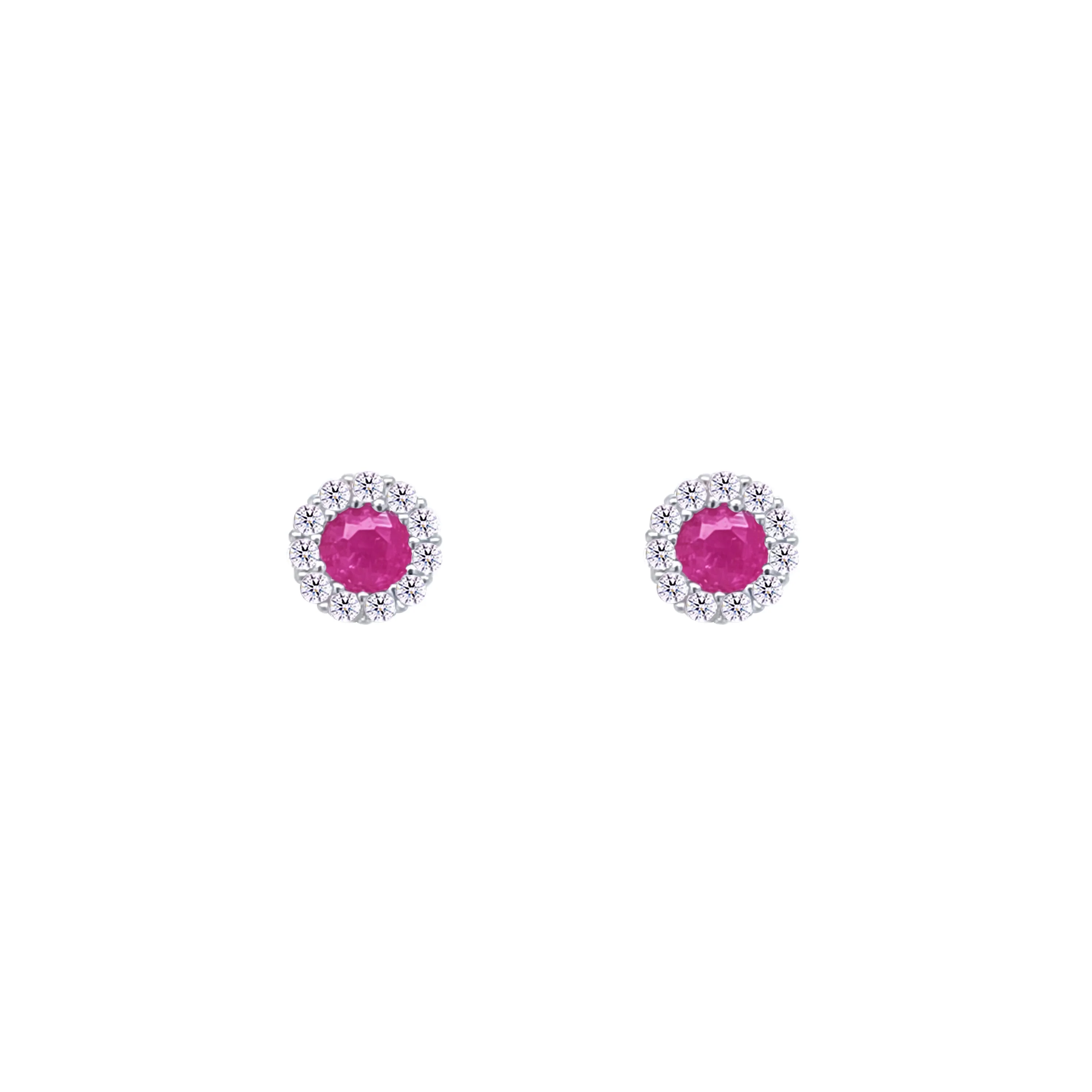 Asfour Crystal Jewelry Set With Fuchsia Emerald Design Inlaid With Zircon In 925 Sterling Silver-SM0050-F - Image 3