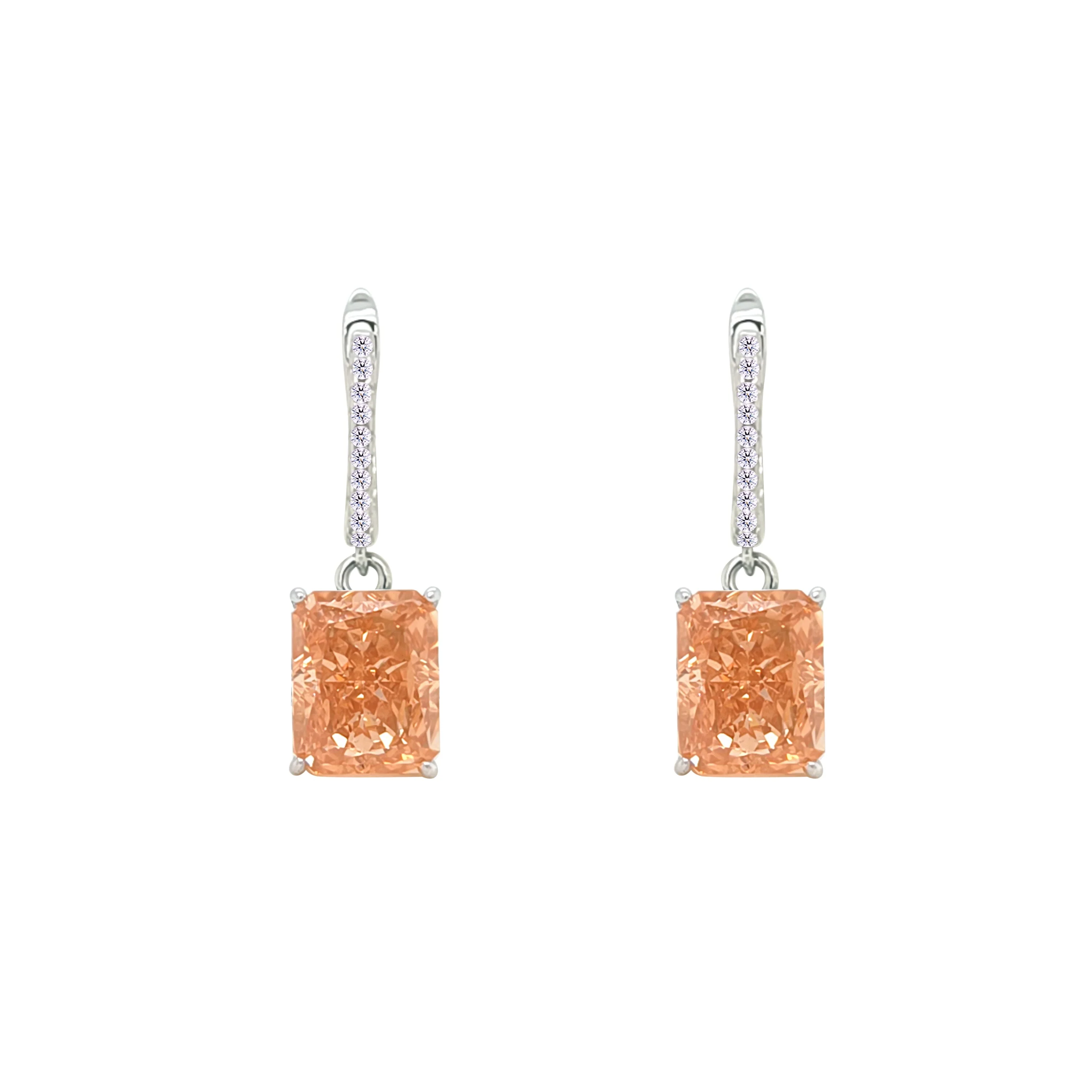 Asfour Crystal Jewelry Set With Golden Shadow Emerald Design In 925 Sterling Silver-SD0131-D-9 - Image 3