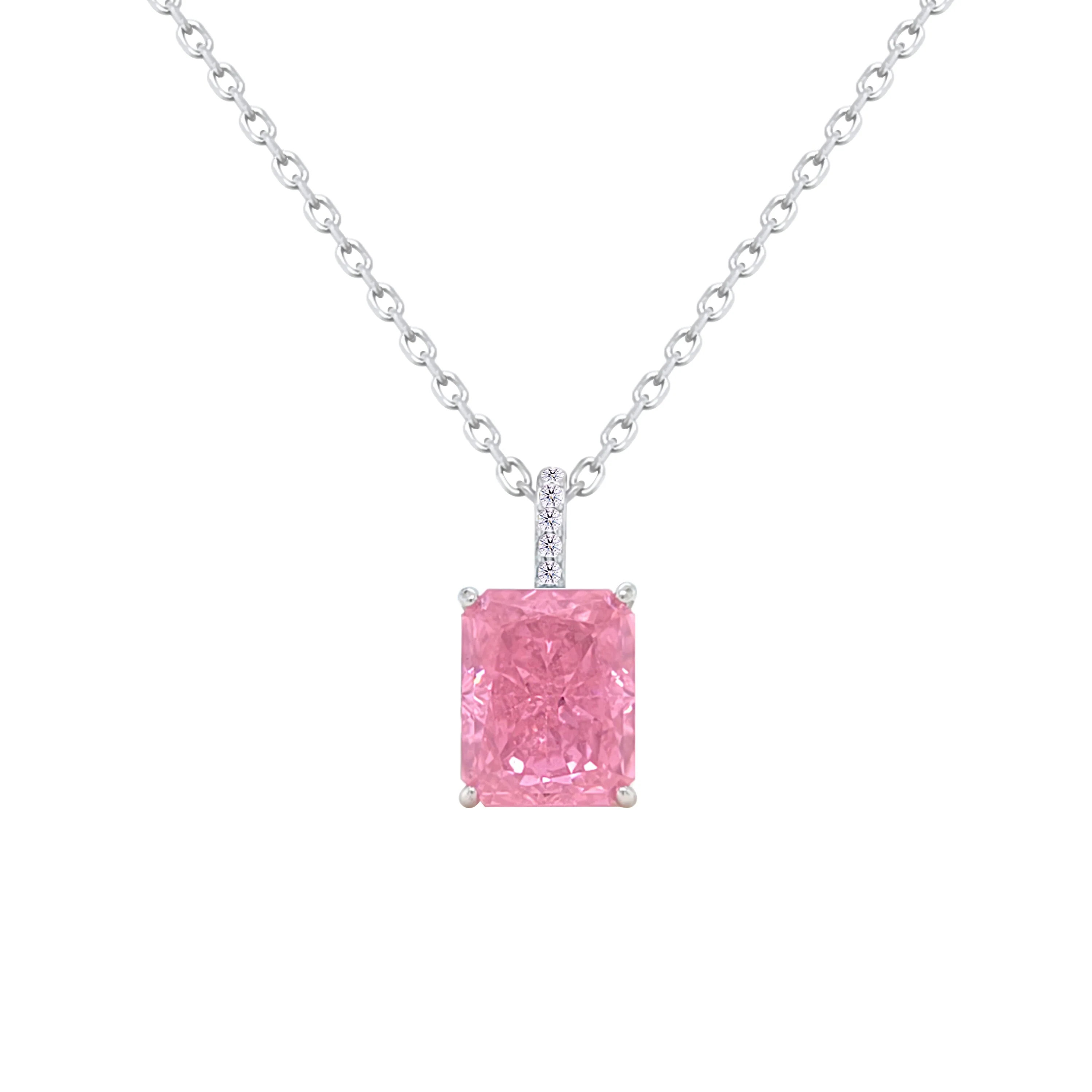 Asfour Crystal Jewelry Set With Rose Emerald Design In 925 Sterling Silver-SD0131-O-7 - Image 2