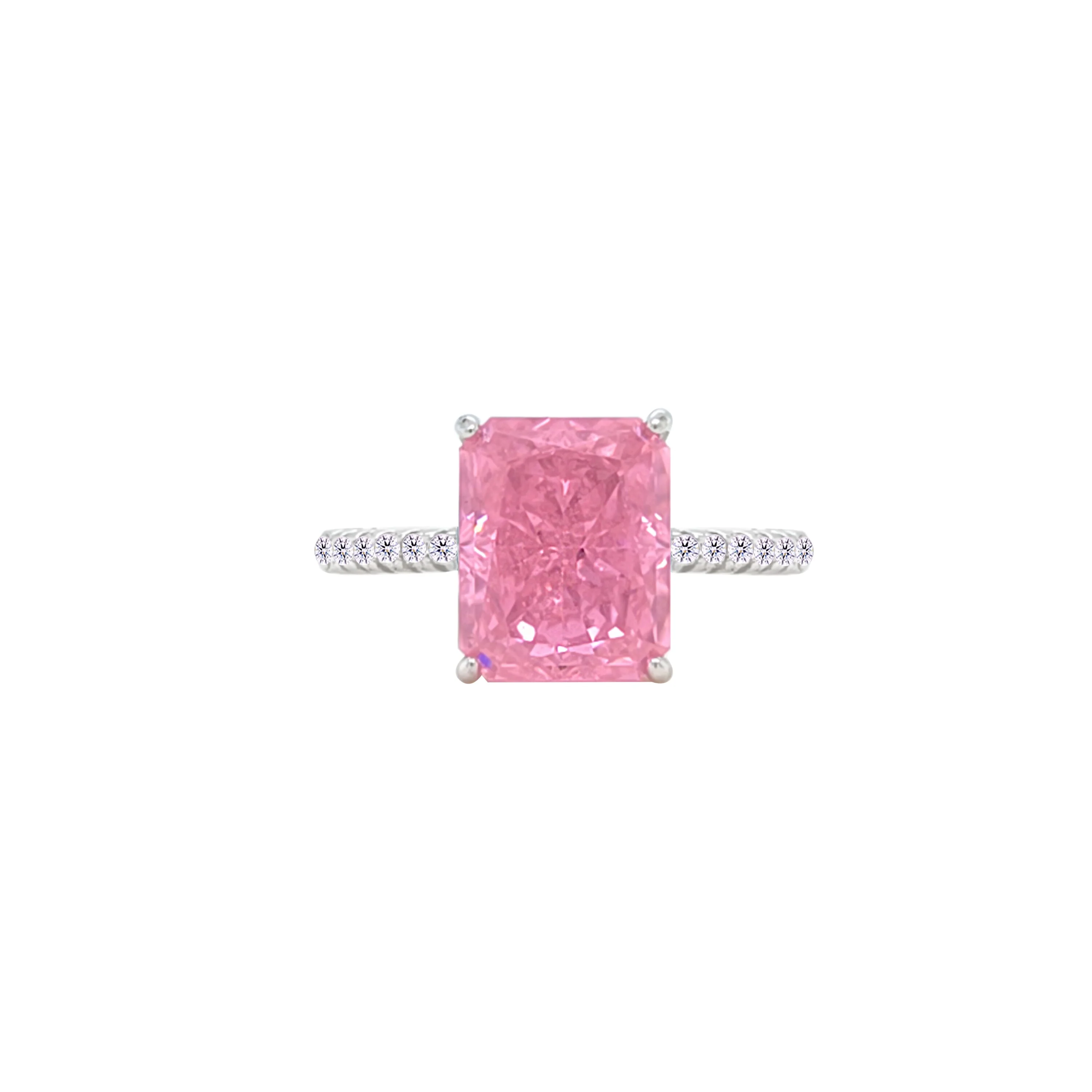 Asfour Crystal Jewelry Set With Rose Emerald Design In 925 Sterling Silver-SD0131-O-9 - Image 5