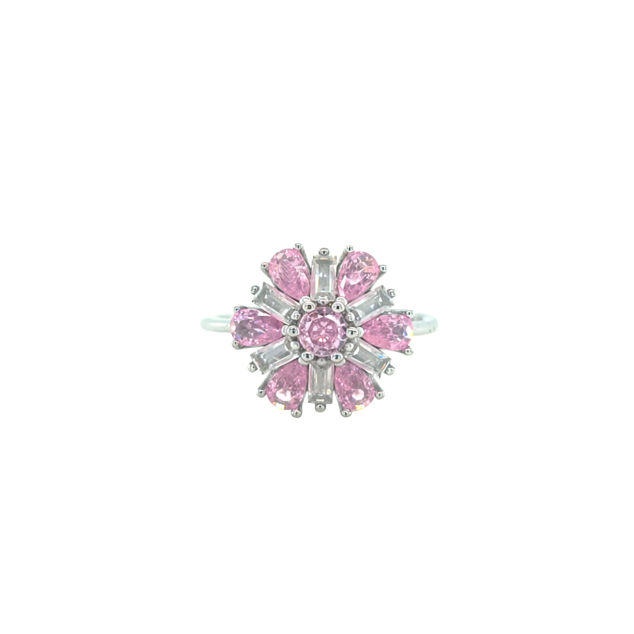 Asfour Crystal Jewelry Set With Rose Flower Design In 925 Sterling Silver-SD0066-WO-9 - Image 4
