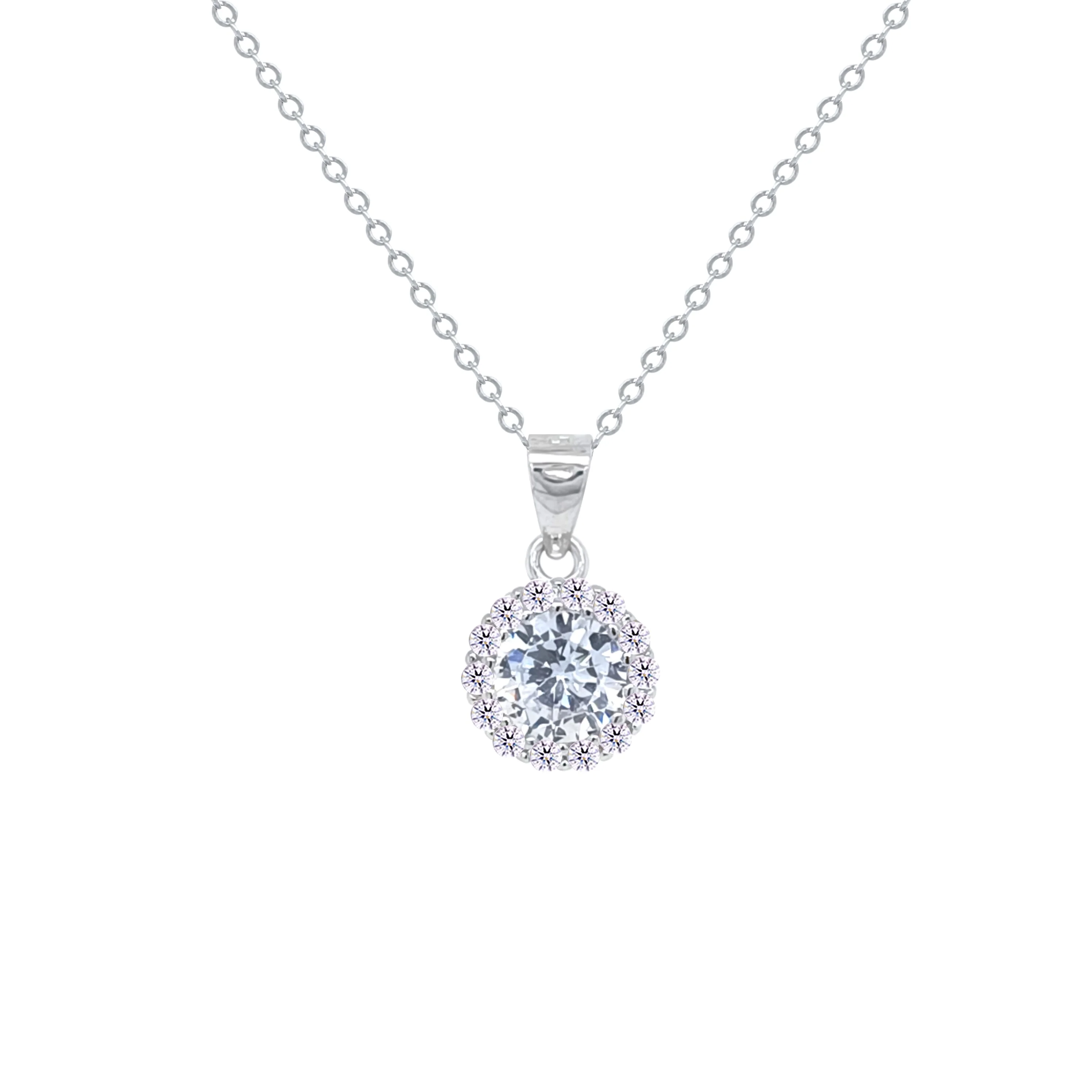 Asfour Crystal Jewelry Set With Round Design Inlaid With Zircon In 925 Sterling Silver-SM0042 - Image 2