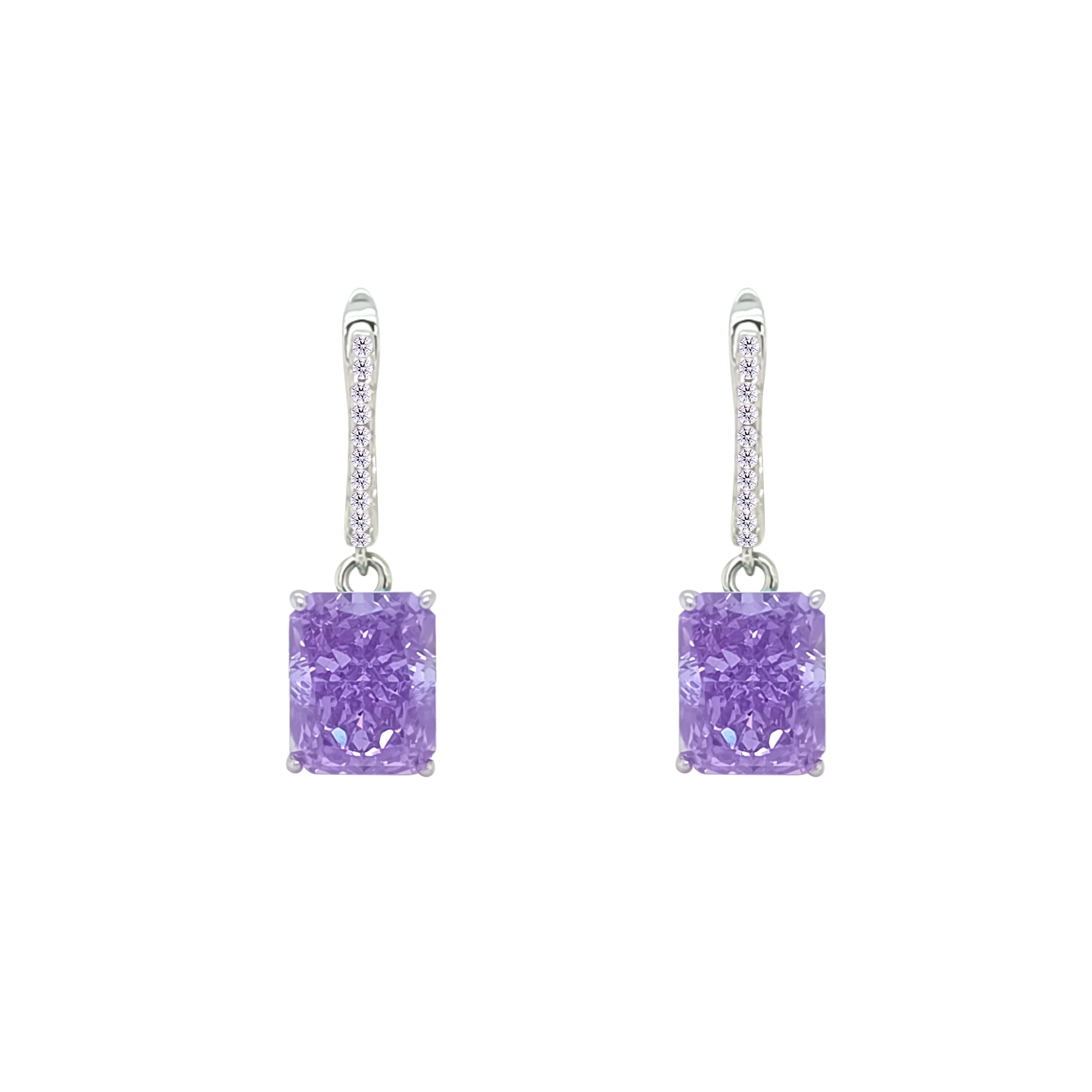 Asfour Crystal Jewelry Set With Tenzanite Emerald Design In 925 Sterling Silver-SD0131-N-7 - Image 3