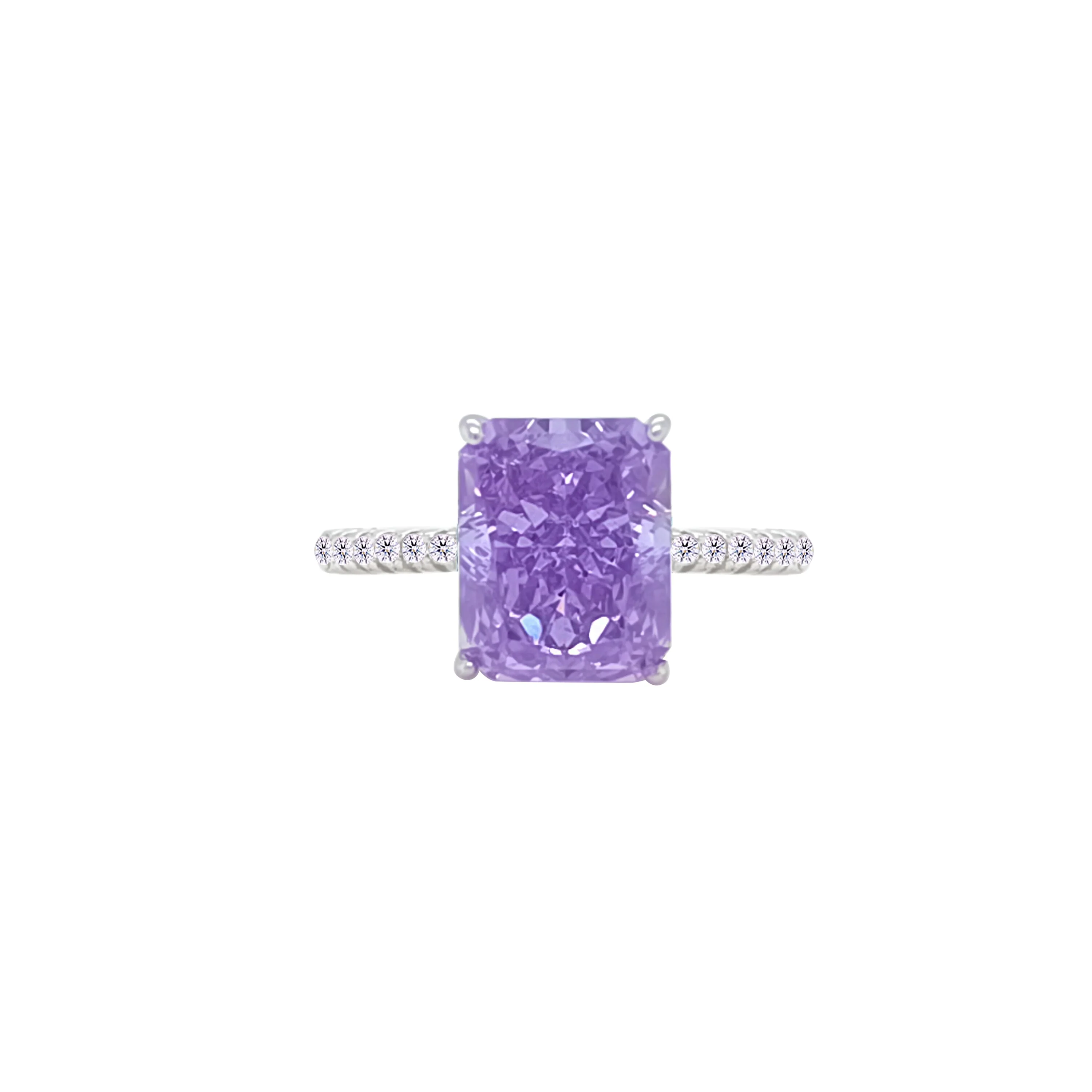 Asfour Crystal Jewelry Set With Tenzanite Emerald Design In 925 Sterling Silver-SD0131-N-7 - Image 4