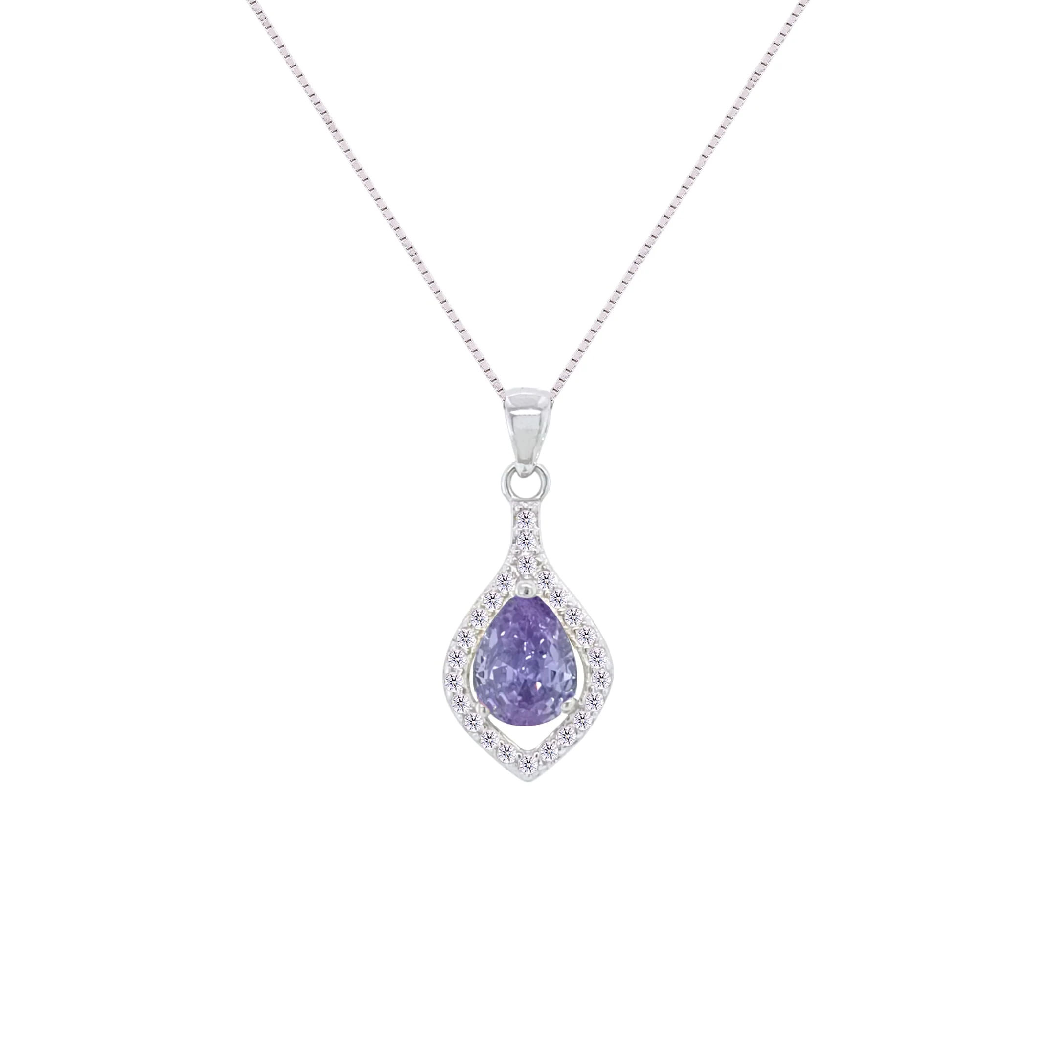 Asfour Crystal Jewelry Set With Tenzanite Pear Design In 925 Sterling Silver-SD0068-N-8 - Image 2
