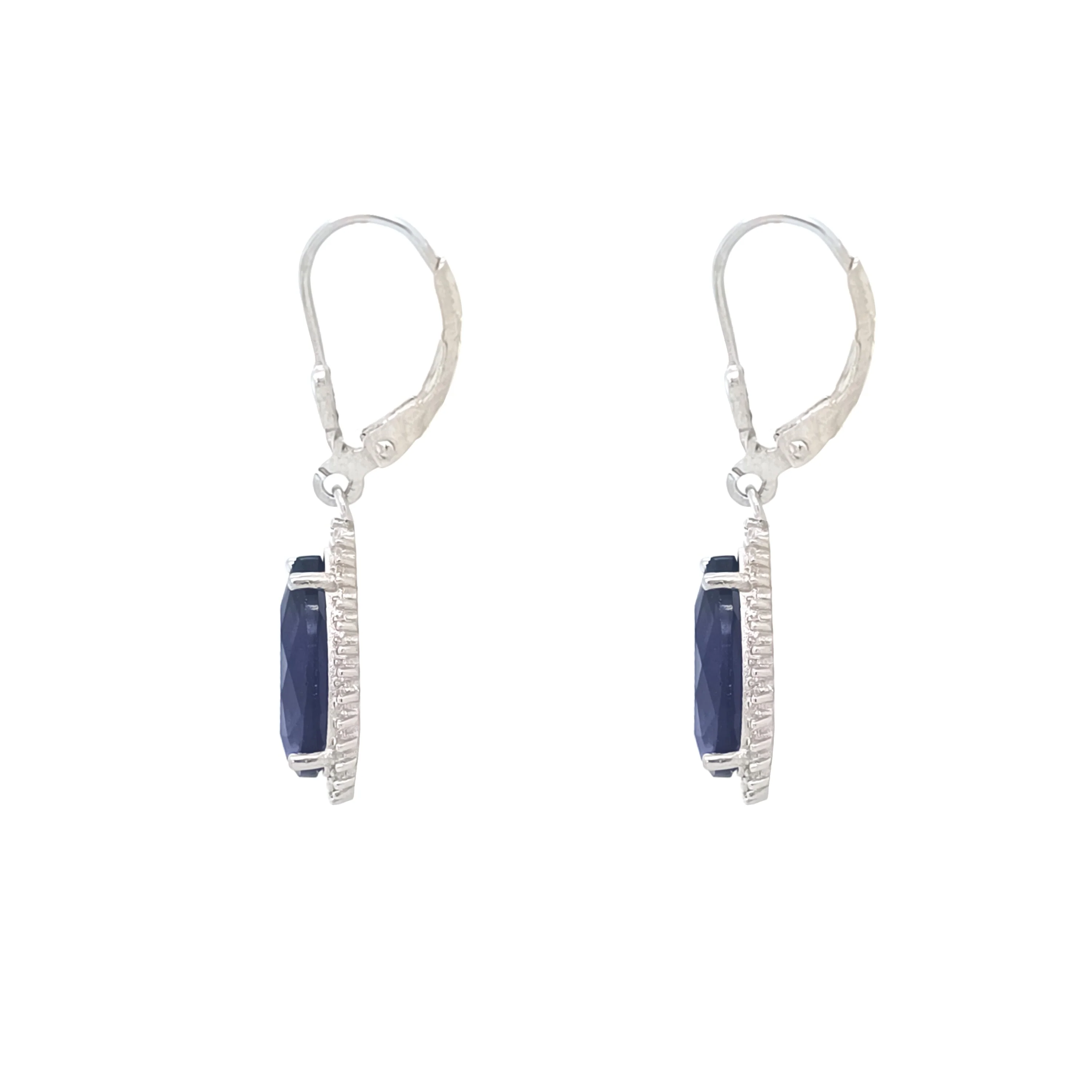 Asfour Crystal Jewelry Set With Tenzanite Pear Design In 925 Sterling Silver-SD0133-N - Image 4