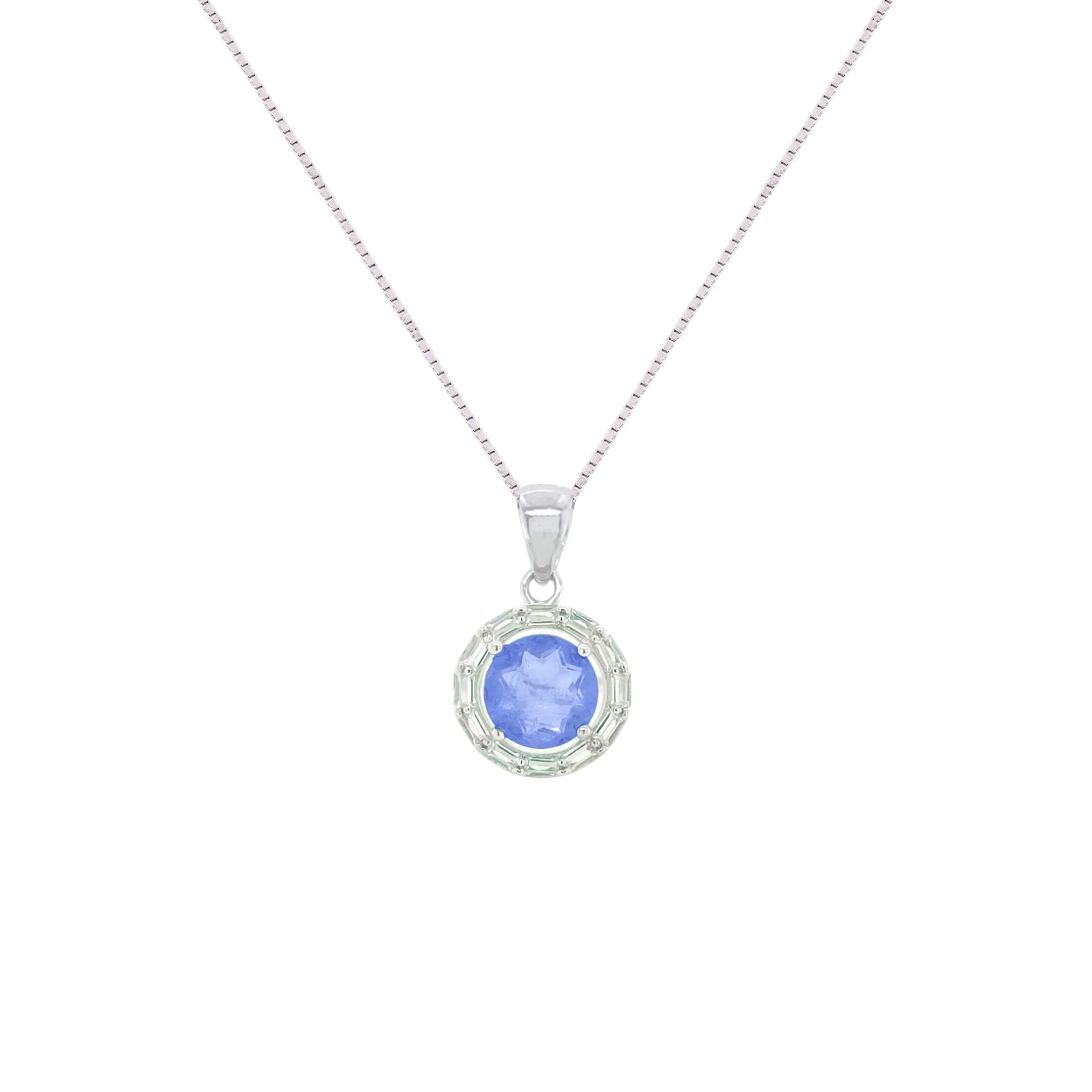 Asfour Crystal Jewelry Set With Tenzanite Round Design In 925 Sterling Silver-SD0062-N-7 - Image 2