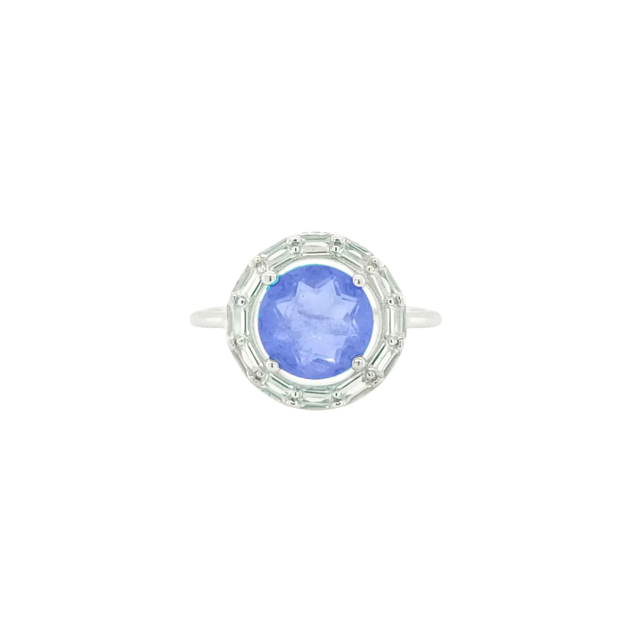 Asfour Crystal Jewelry Set With Tenzanite Round Design In 925 Sterling Silver-SD0062-N-7 - Image 4