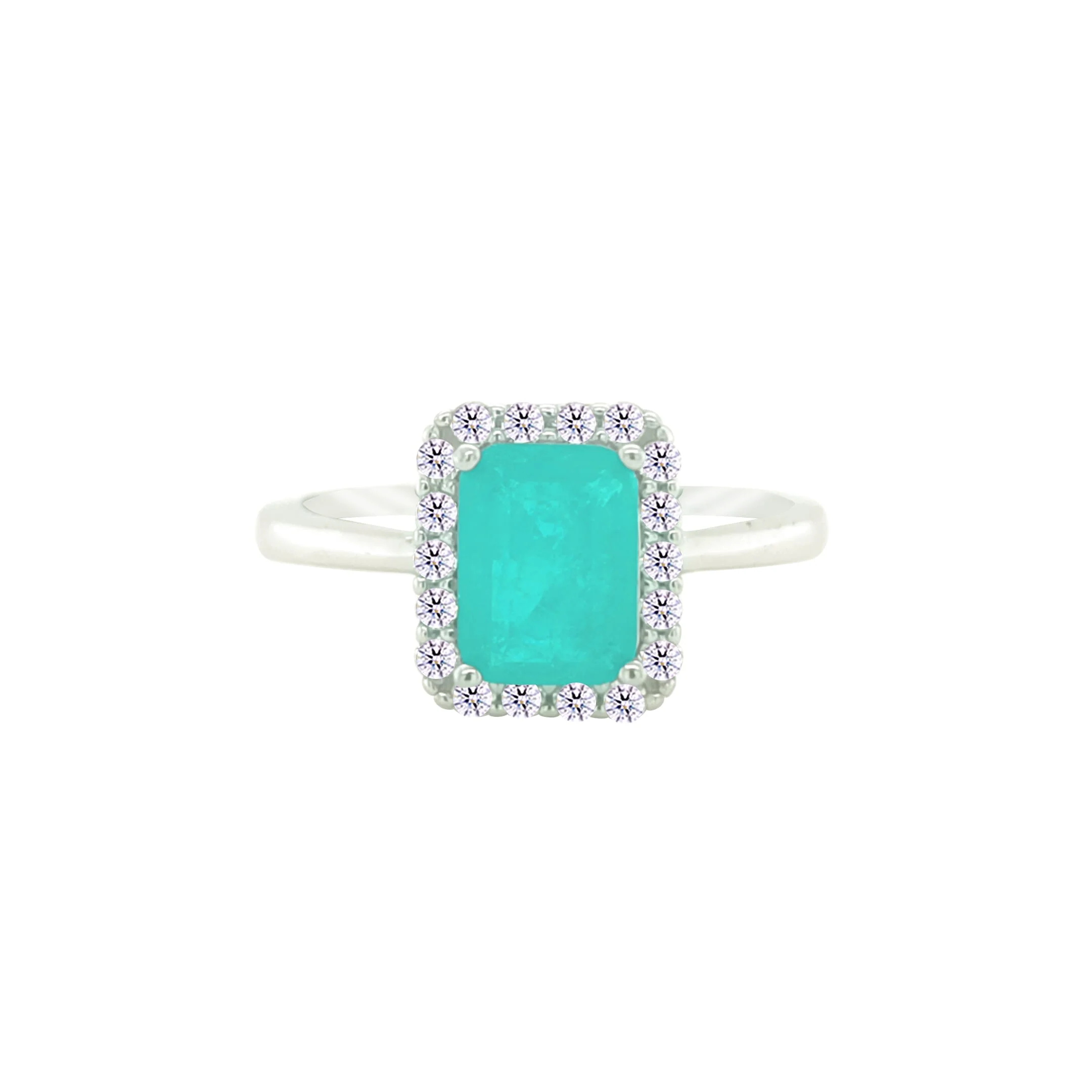 Asfour Crystal Jewelry Set With Turquoise Emerald Design In 925 Sterling Silver-SD0085-GC-8 - Image 4
