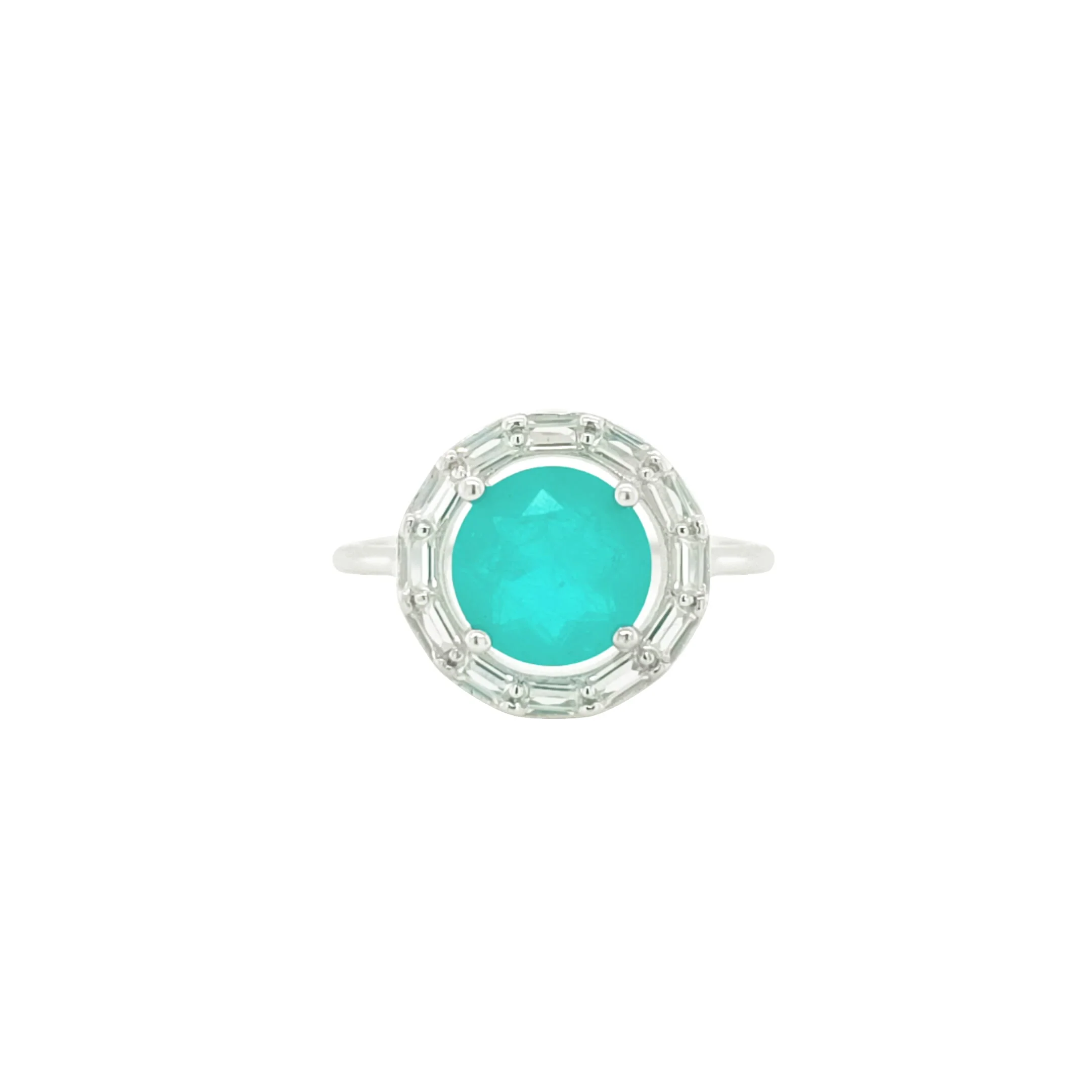 Asfour Crystal Jewelry Set With Turquoise Round Design In 925 Sterling Silver-SD0062-GC-9 - Image 4