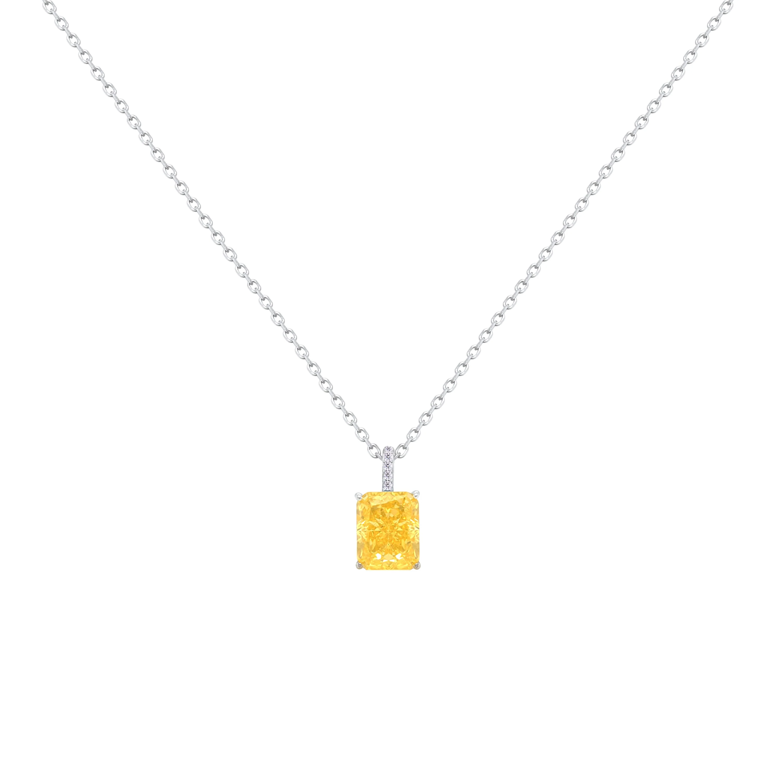 Asfour Crystal Jewelry Set With Yellow Emerald Design In 925 Sterling Silver-SD0131-Y-8 - Image 6