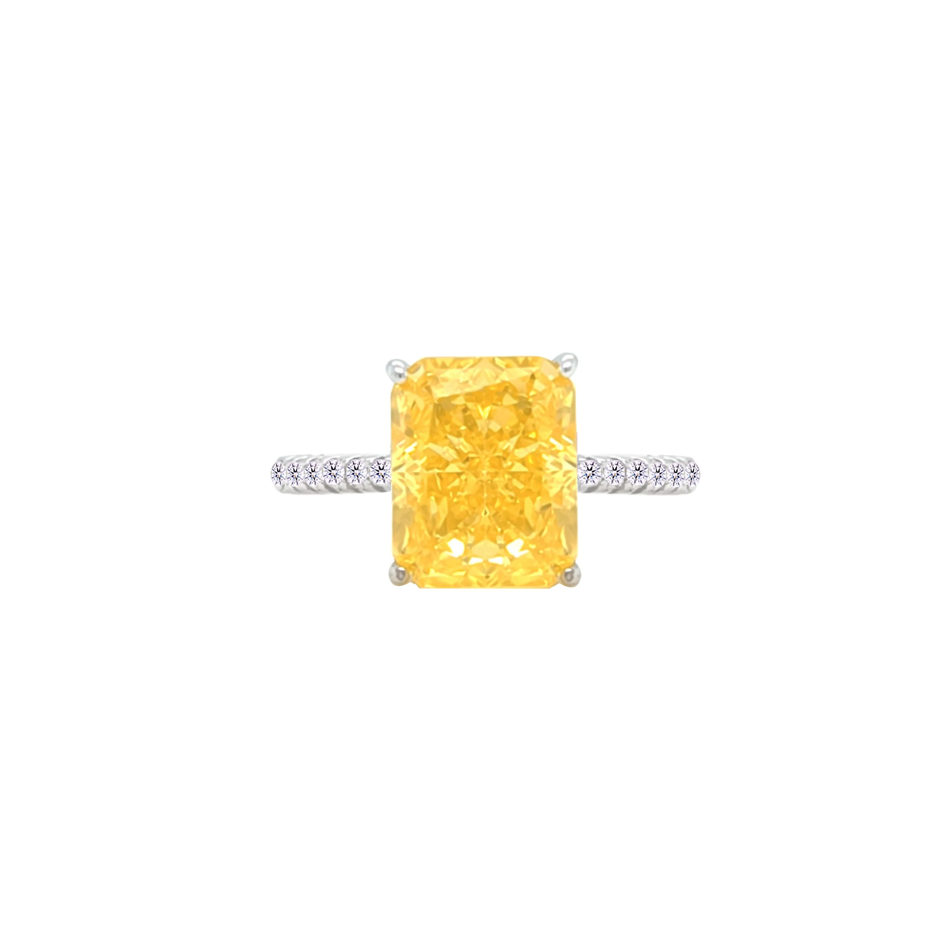 Asfour Crystal Jewelry Set With Yellow Emerald Design In 925 Sterling Silver-SD0131-Y-9 - Image 4