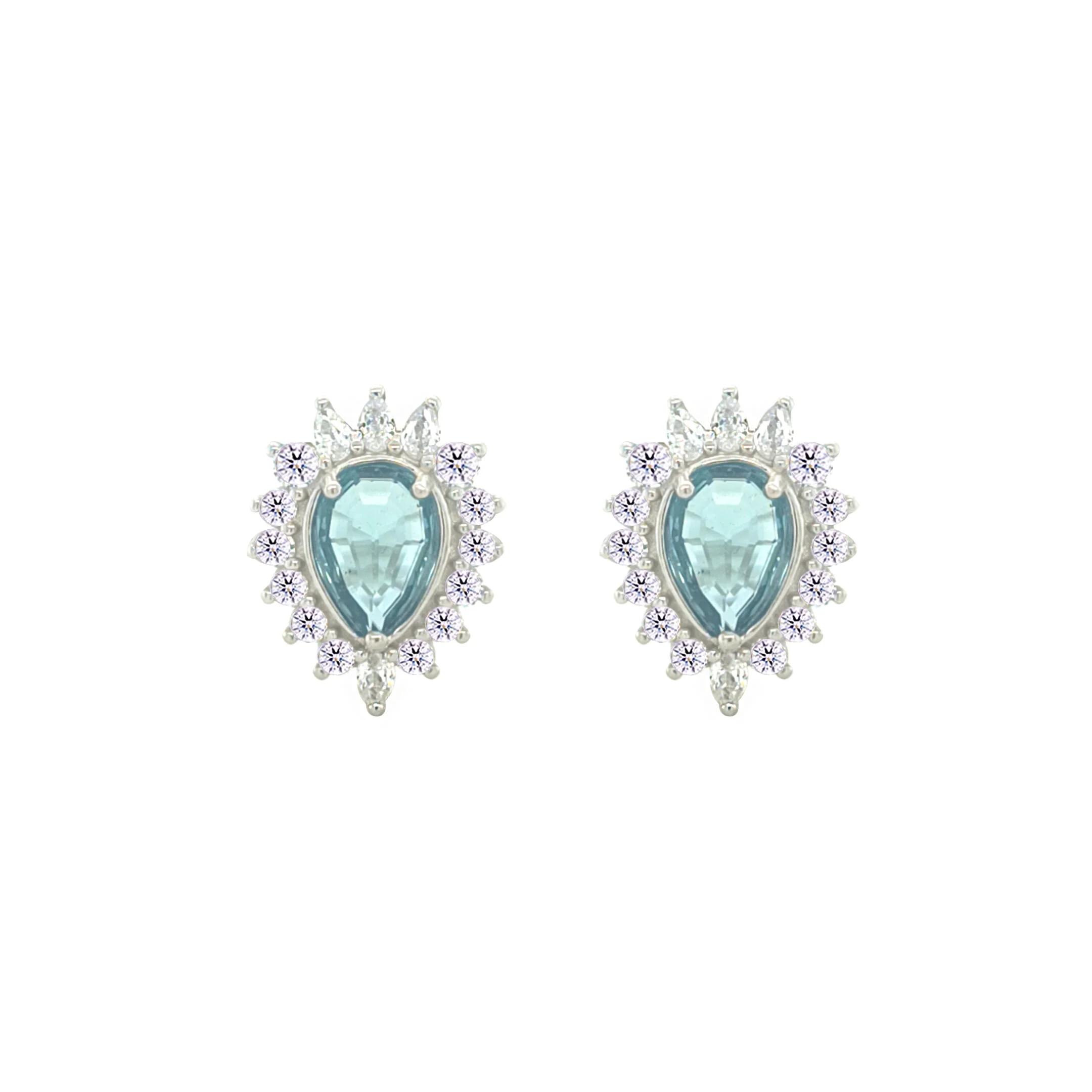 Asfour Crystal Jewelry Set With Zircon Pear Design In 925 Sterling Silver-SD0080-LZ-7 - Image 3
